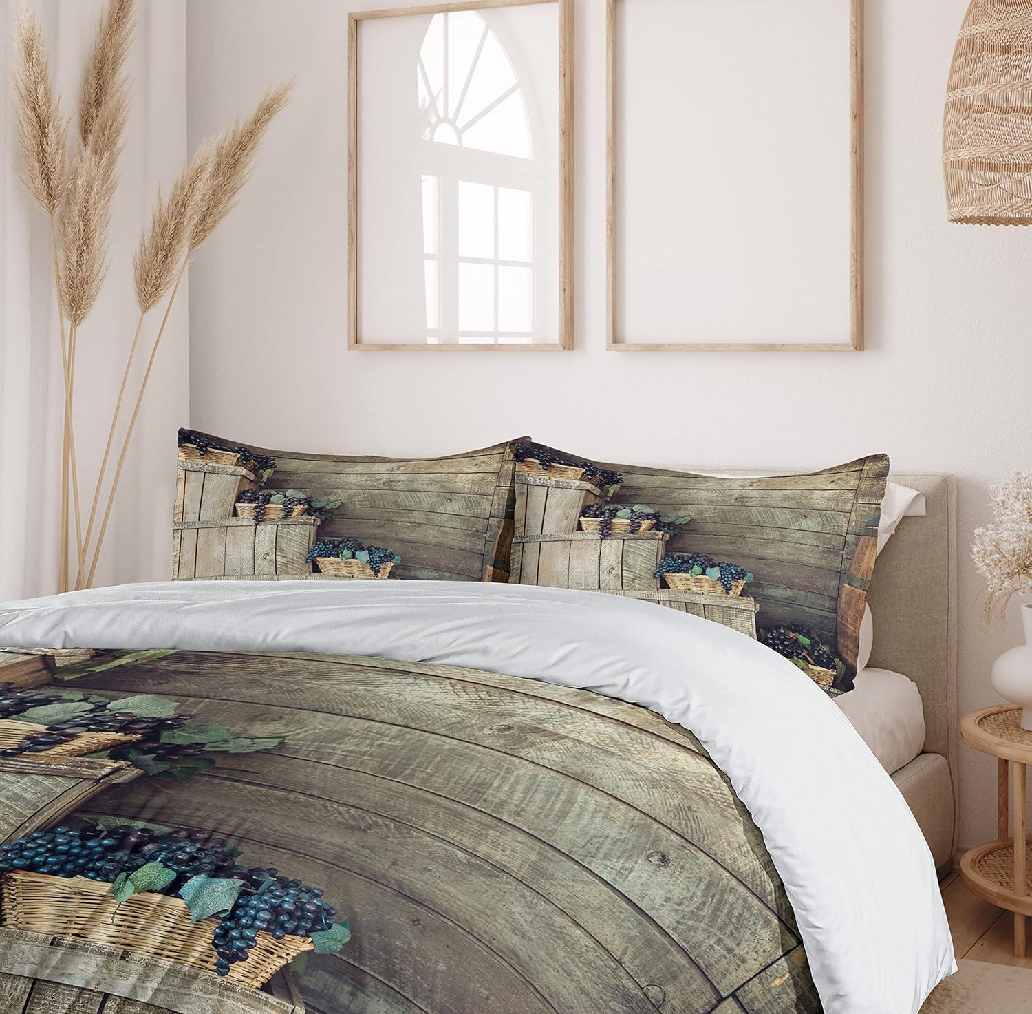imageAmbesonne Valentines Day Duvet Cover Set Love Tree with Heart Romance Fruits Leaves Forest Couple Art Decorative 3 Piece Bedding Set with 2 Pillow Shams King Size Vermilion BlackPurple Brown