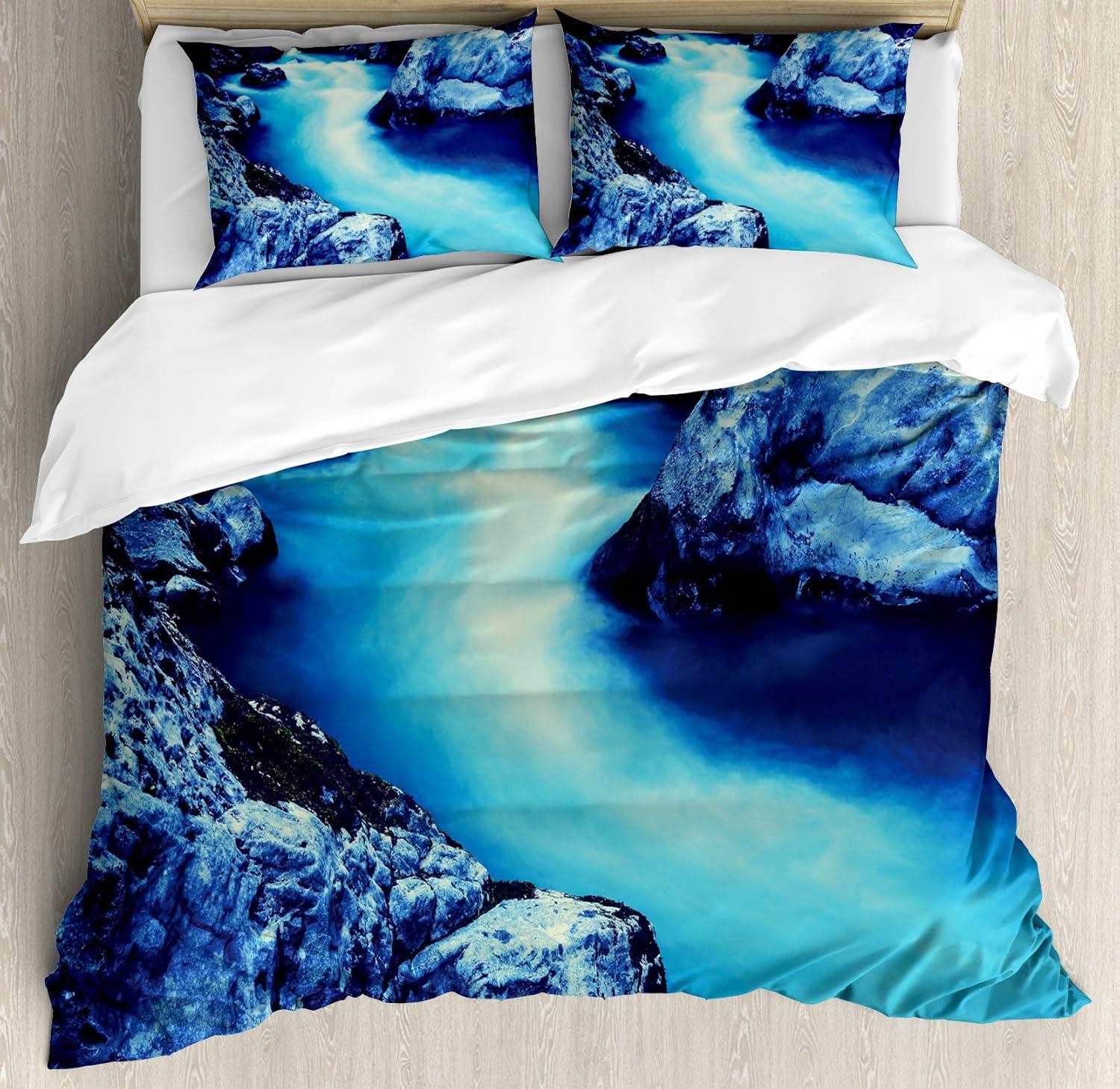 imageAmbesonne Valentines Day Duvet Cover Set Love Tree with Heart Romance Fruits Leaves Forest Couple Art Decorative 3 Piece Bedding Set with 2 Pillow Shams King Size Vermilion BlackBlue and Black
