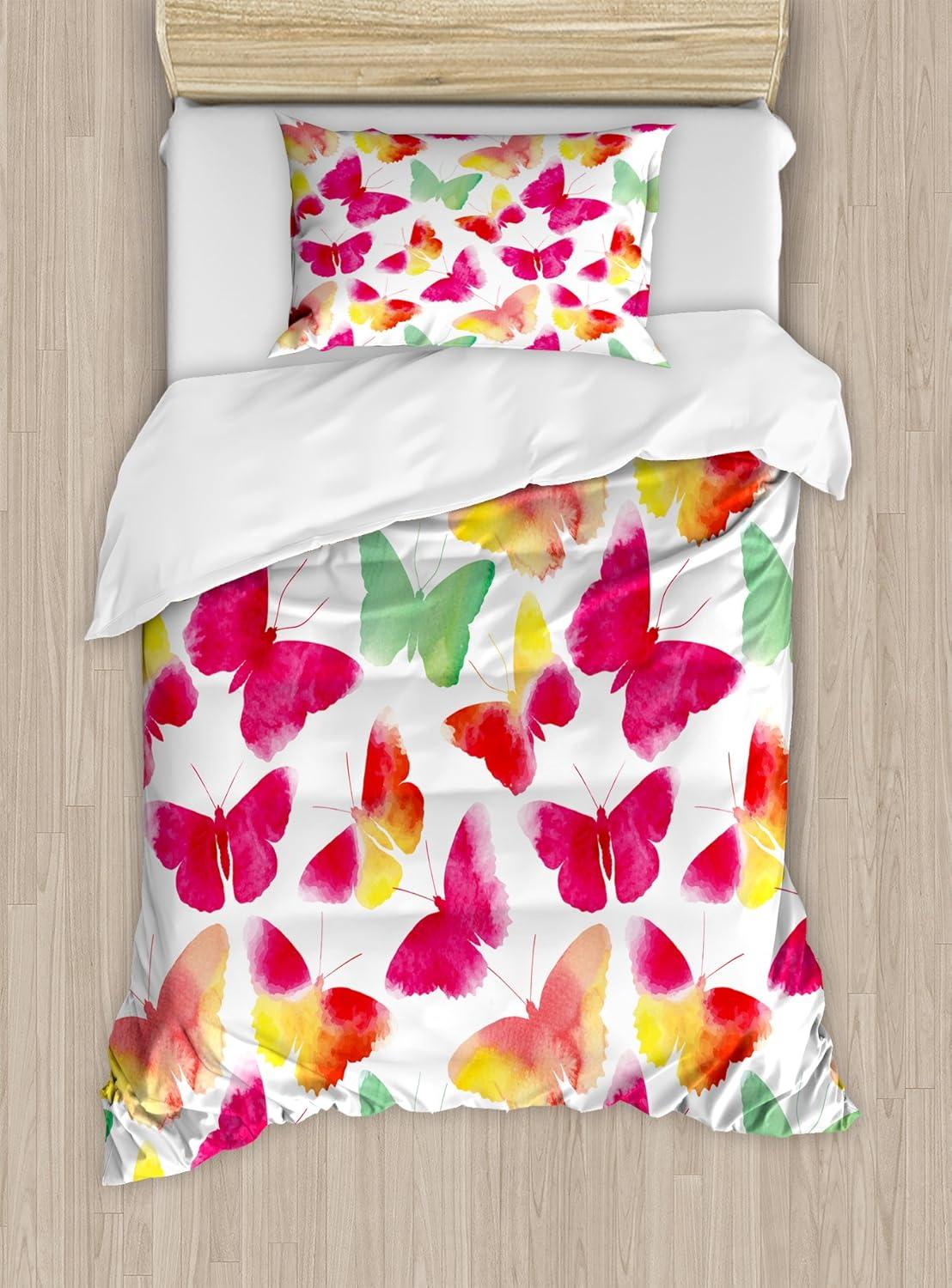 imageAmbesonne Valentines Day Duvet Cover Set Love Tree with Heart Romance Fruits Leaves Forest Couple Art Decorative 3 Piece Bedding Set with 2 Pillow Shams King Size Vermilion BlackFuchsia Green