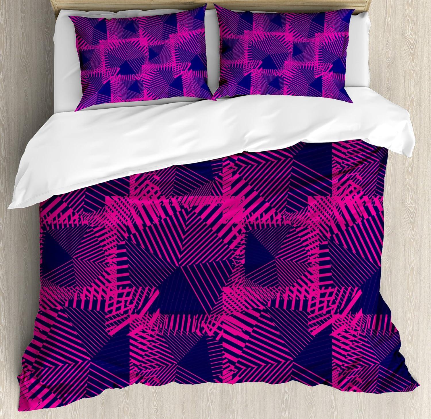 imageAmbesonne Valentines Day Duvet Cover Set Love Tree with Heart Romance Fruits Leaves Forest Couple Art Decorative 3 Piece Bedding Set with 2 Pillow Shams King Size Vermilion BlackFuchsia Purple