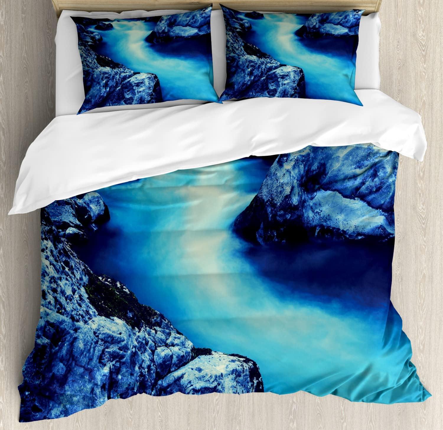 imageAmbesonne Valentines Day Duvet Cover Set Love Tree with Heart Romance Fruits Leaves Forest Couple Art Decorative 3 Piece Bedding Set with 2 Pillow Shams King Size Vermilion BlackBlue and Black