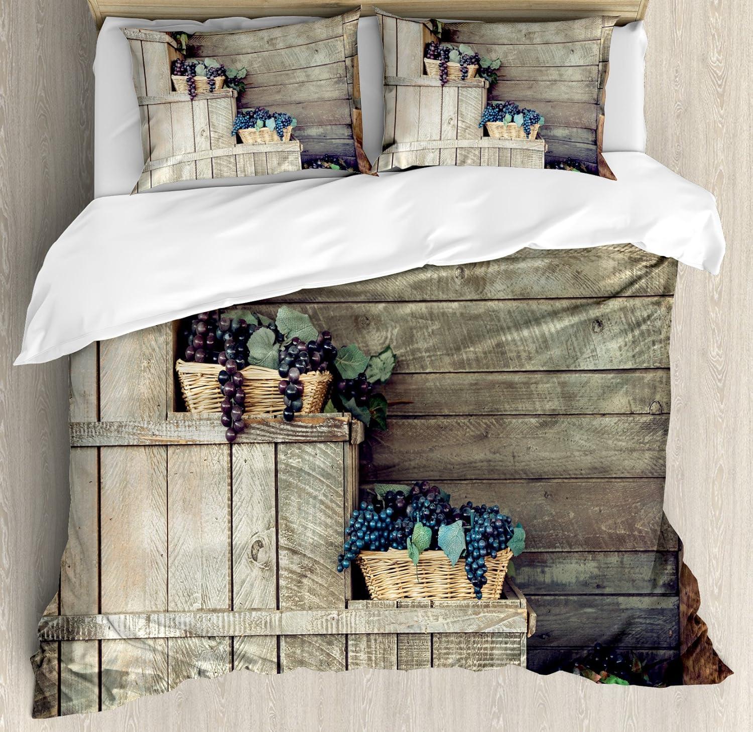 imageAmbesonne Valentines Day Duvet Cover Set Love Tree with Heart Romance Fruits Leaves Forest Couple Art Decorative 3 Piece Bedding Set with 2 Pillow Shams King Size Vermilion BlackPurple Brown
