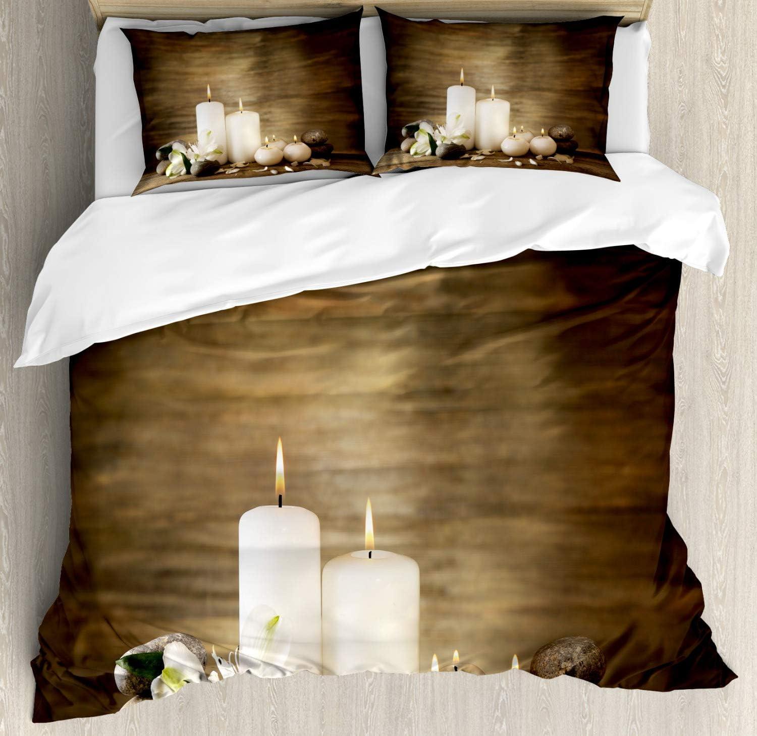 imageAmbesonne Valentines Day Duvet Cover Set Love Tree with Heart Romance Fruits Leaves Forest Couple Art Decorative 3 Piece Bedding Set with 2 Pillow Shams King Size Vermilion BlackBrown and White