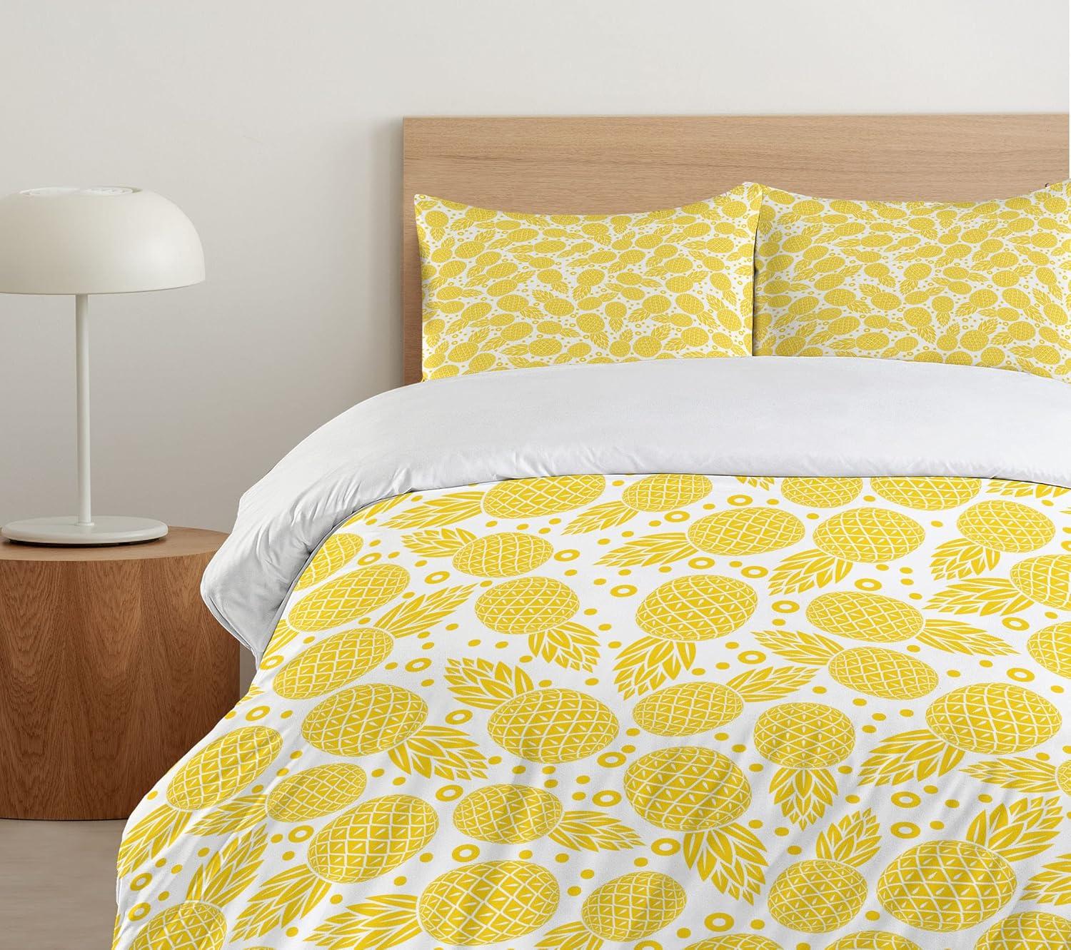 imageAmbesonne Valentines Day Duvet Cover Set Love Tree with Heart Romance Fruits Leaves Forest Couple Art Decorative 3 Piece Bedding Set with 2 Pillow Shams King Size Vermilion BlackWhite and Yellow