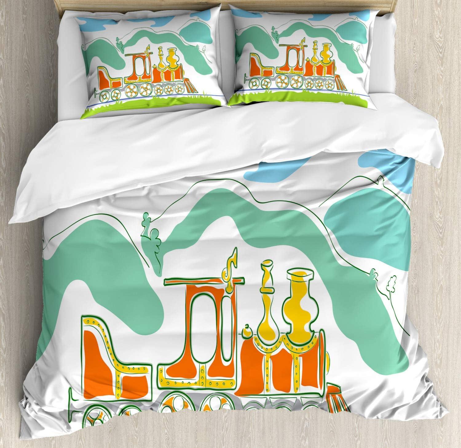 imageAmbesonne Valentines Day Duvet Cover Set Love Tree with Heart Romance Fruits Leaves Forest Couple Art Decorative 3 Piece Bedding Set with 2 Pillow Shams King Size Vermilion BlackGreen Blue Orange