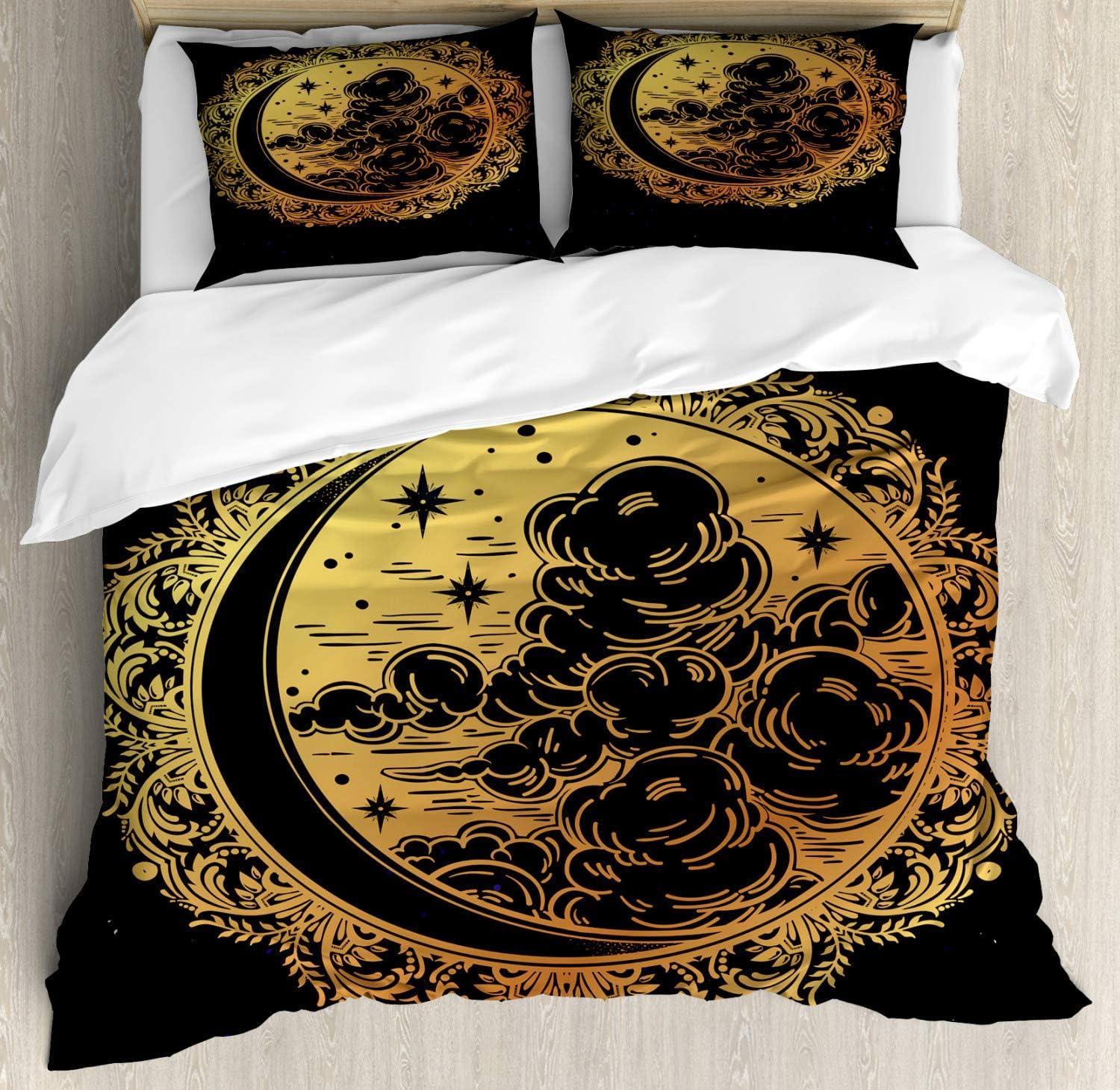 imageAmbesonne Valentines Day Duvet Cover Set Love Tree with Heart Romance Fruits Leaves Forest Couple Art Decorative 3 Piece Bedding Set with 2 Pillow Shams King Size Vermilion BlackYellow and Black
