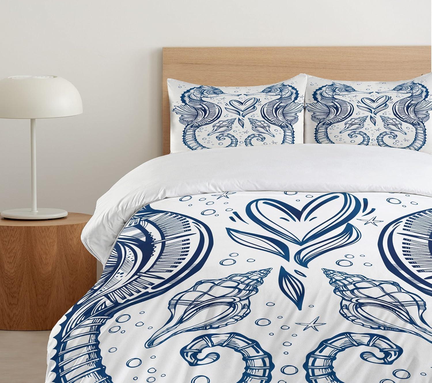 imageAmbesonne Valentines Day Duvet Cover Set Love Tree with Heart Romance Fruits Leaves Forest Couple Art Decorative 3 Piece Bedding Set with 2 Pillow Shams King Size Vermilion BlackRoyal Blue
