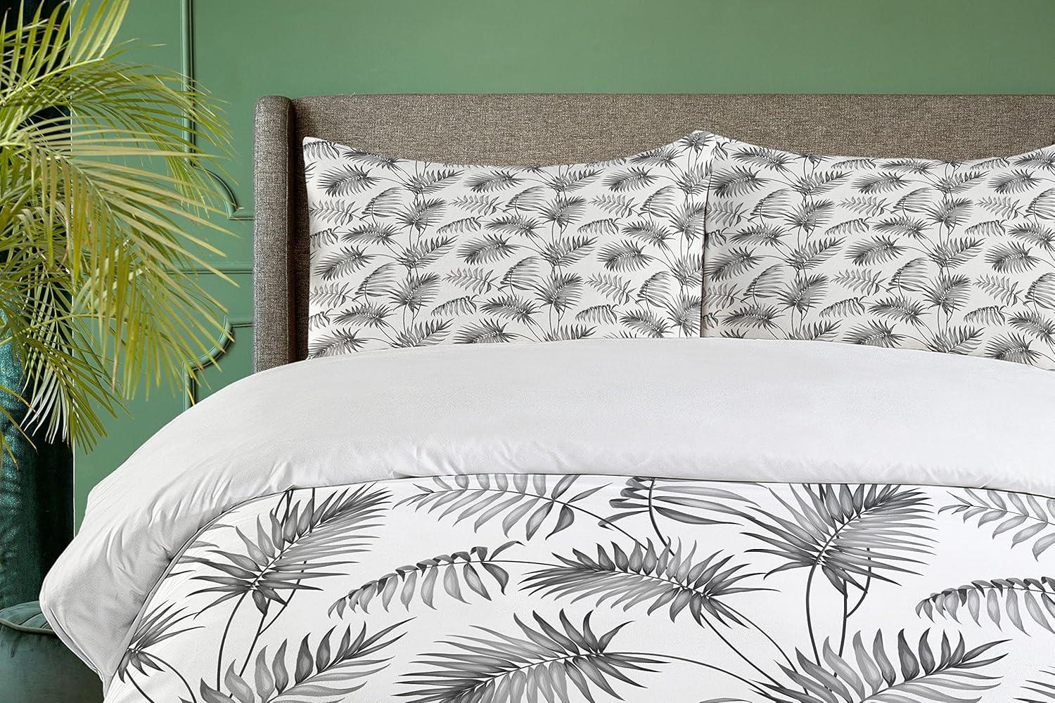 imageAmbesonne Valentines Day Duvet Cover Set Love Tree with Heart Romance Fruits Leaves Forest Couple Art Decorative 3 Piece Bedding Set with 2 Pillow Shams King Size Vermilion BlackDimgrey and White