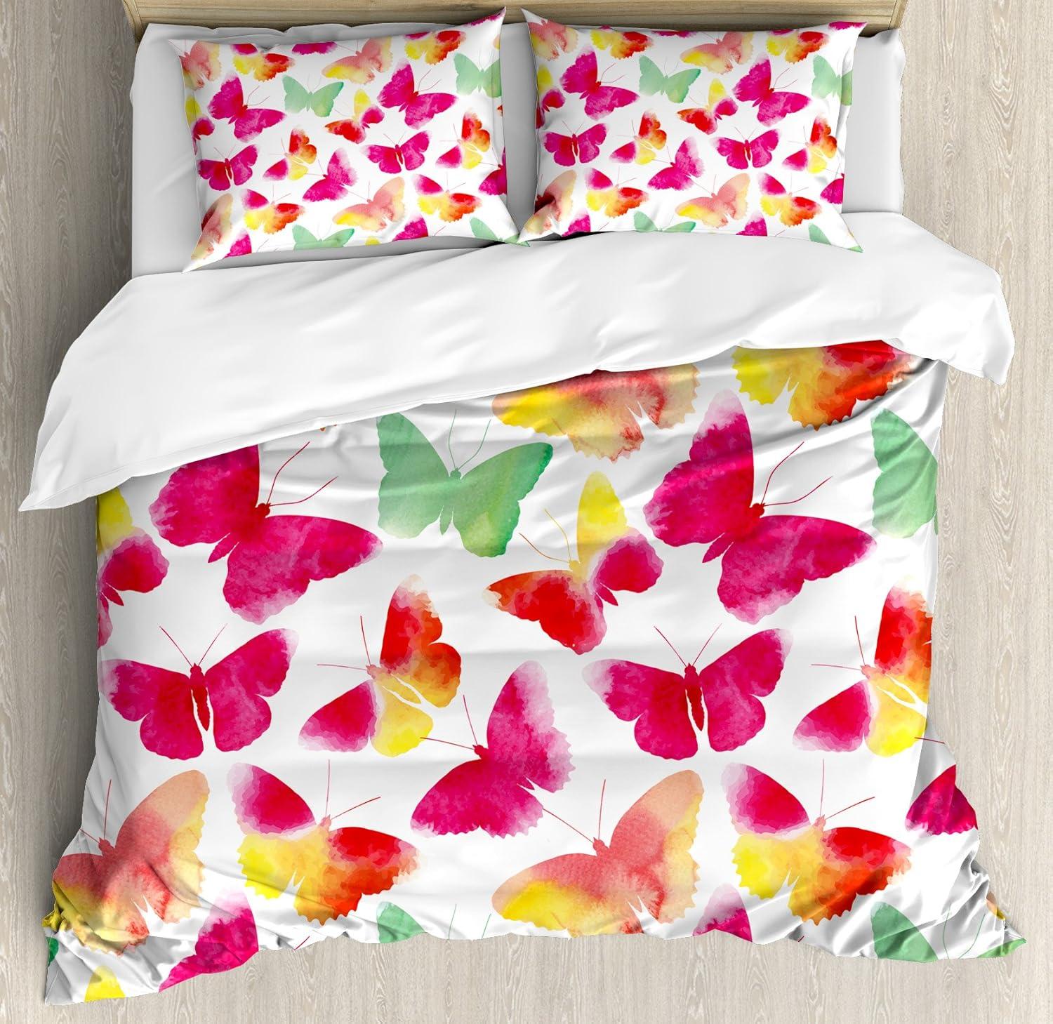 imageAmbesonne Valentines Day Duvet Cover Set Love Tree with Heart Romance Fruits Leaves Forest Couple Art Decorative 3 Piece Bedding Set with 2 Pillow Shams King Size Vermilion BlackFuchsia Green