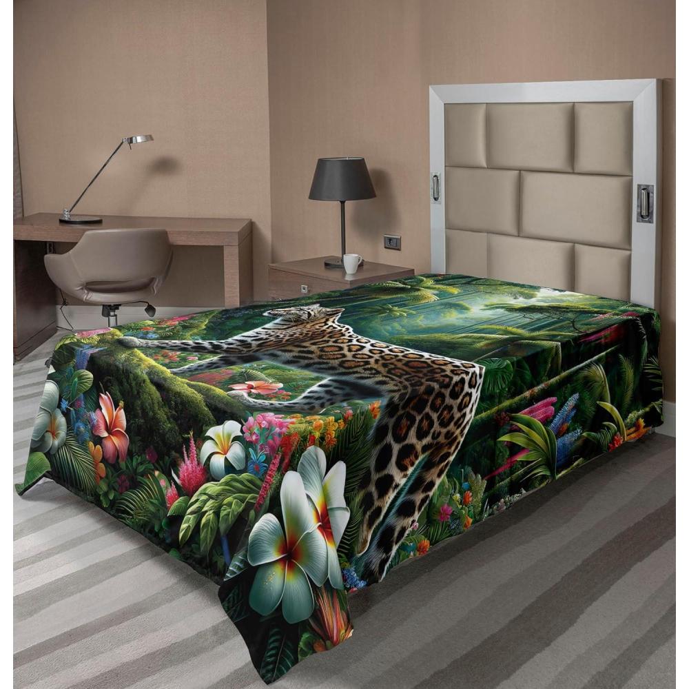 imageAmbesonne Cat Flat Sheet Romantic Date Night of Kitties Drinking Milkshake Cozy Night Scene Valentines Soft and Comfortable Top Sheet Decorative Bedding 1 Piece Full Size Dark Blue ApricotGreen and Multicolor