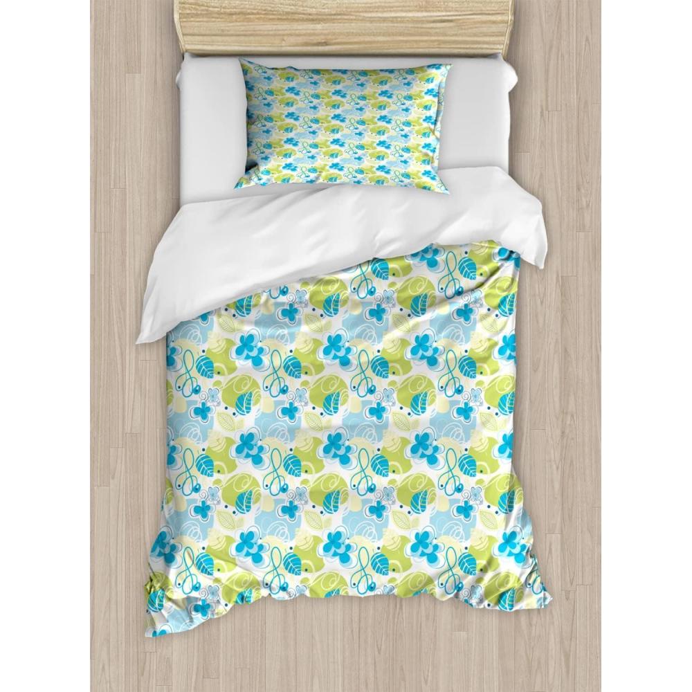 imageAmbesonne Dog Driver Duvet Cover Set Romantic Chihuahua with Balloon Rose Flower Valentines Love Date Celebration Decorative 3 Piece Bedding Set with 2 Pillow Shams King Size Red YellowBlue Green White