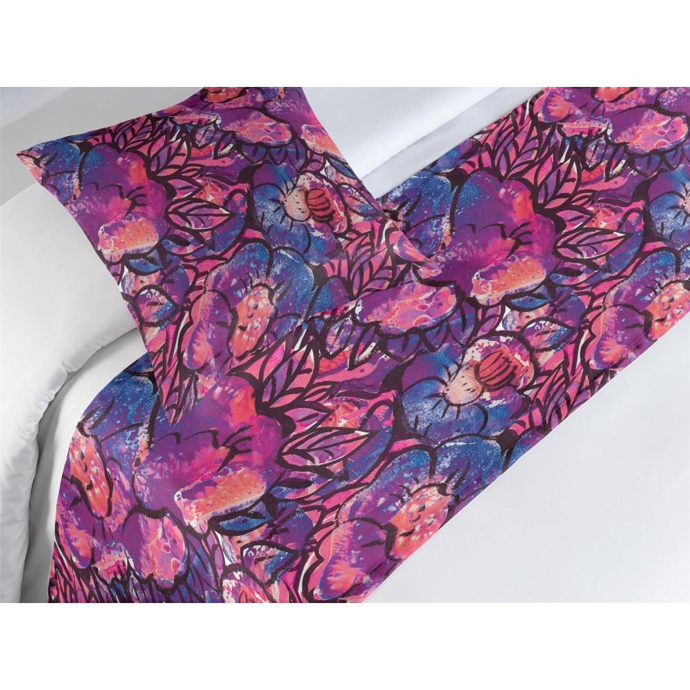 imageAmbesonne Floral Bed Runner Set Realistic Painting Print A Million Roses to My Love Valentines Day Decorative Bedding Scarf and 2 Pillow Shams for Hotels Homes King Pale Pink Dark Pink and EcruViolet Dark Purple and Coral