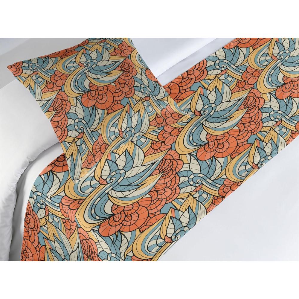 imageAmbesonne Floral Bed Runner Set Realistic Painting Print A Million Roses to My Love Valentines Day Decorative Bedding Scarf and 2 Pillow Shams for Hotels Homes King Pale Pink Dark Pink and EcruBurnt Sienna and Pale Teal