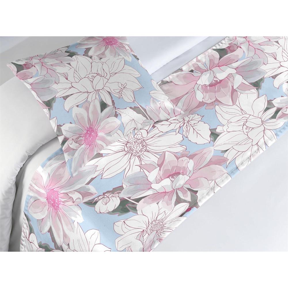 imageAmbesonne Floral Bed Runner Set Romantic Concept Art Featuring Rose Flowers Hearts Leaves Valentine Decorative Bedding Scarf and 2 Pillow Shams for Hotels Homes Queen Pastel Pink and Fern GreenOff White Pink Soft Blue