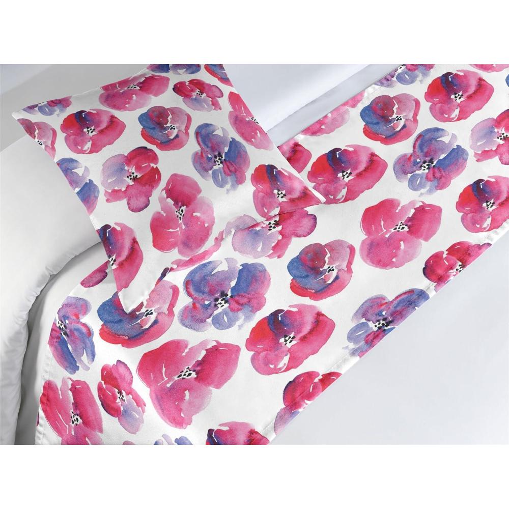 imageAmbesonne Floral Bed Runner Set Romantic Concept Art Featuring Rose Flowers Hearts Leaves Valentine Decorative Bedding Scarf and 2 Pillow Shams for Hotels Homes Queen Pastel Pink and Fern GreenDark Pink and Ceil Blue