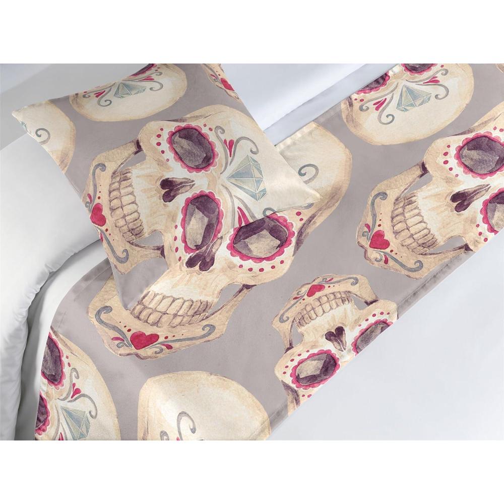 imageAmbesonne Floral Bed Runner Set Valentines Day Concept Art Pastel Repetitive Roses Pattern Plot Decorative Bedding Scarf and a Pillow Sham for Hotels Homes Twin Dark Pink Blush and WhiteDark Pink and Pale Seafoam