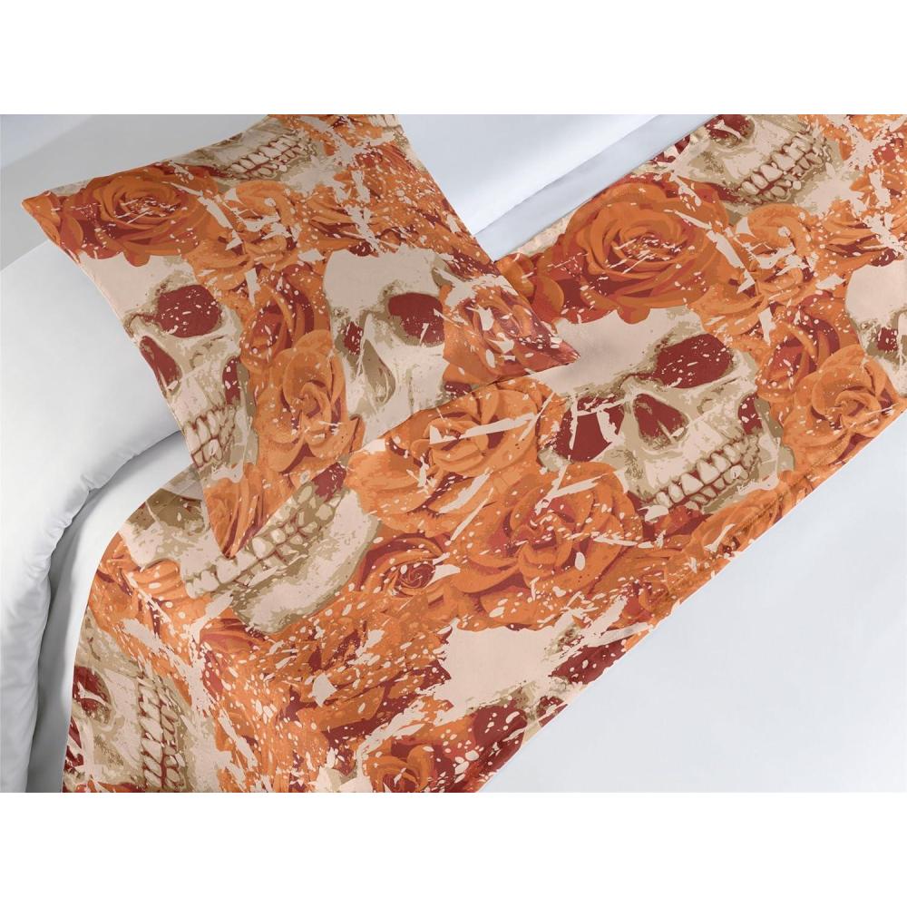 imageAmbesonne Floral Bed Runner Set Valentines Day Concept Art Pastel Repetitive Roses Pattern Plot Decorative Bedding Scarf and a Pillow Sham for Hotels Homes Twin Dark Pink Blush and WhiteDark Peach Beige Paprika