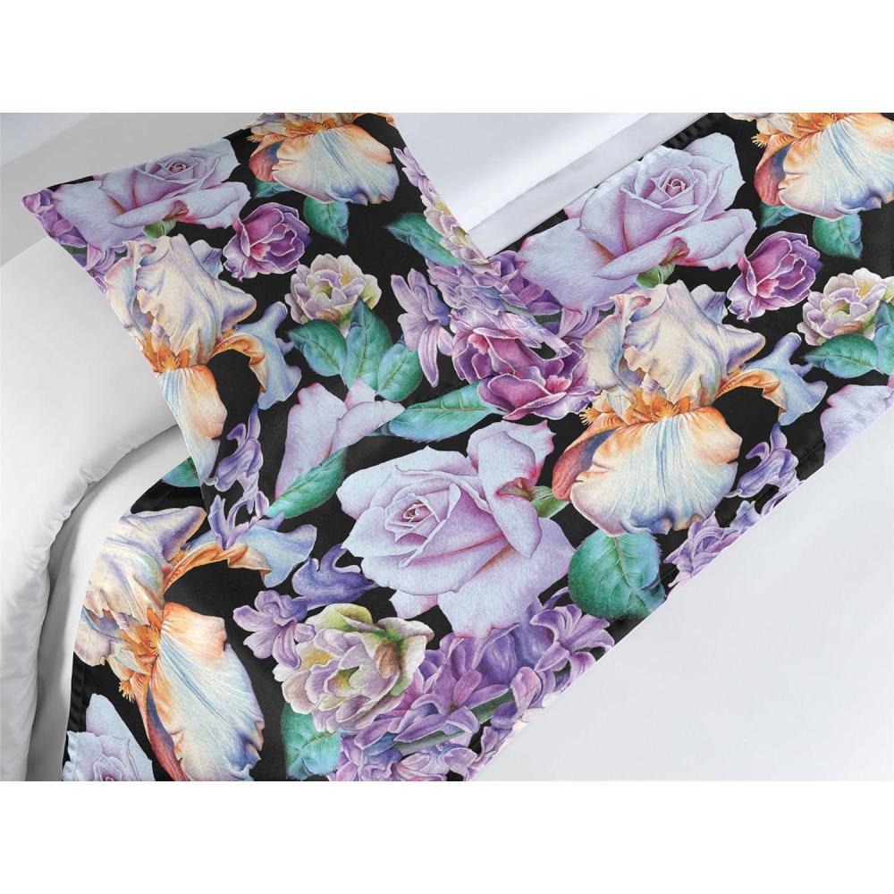imageAmbesonne Floral Bed Runner Set Valentines Day Concept Art Pastel Repetitive Roses Pattern Plot Decorative Bedding Scarf and a Pillow Sham for Hotels Homes Twin Dark Pink Blush and WhiteJade Green and Ceil Blue