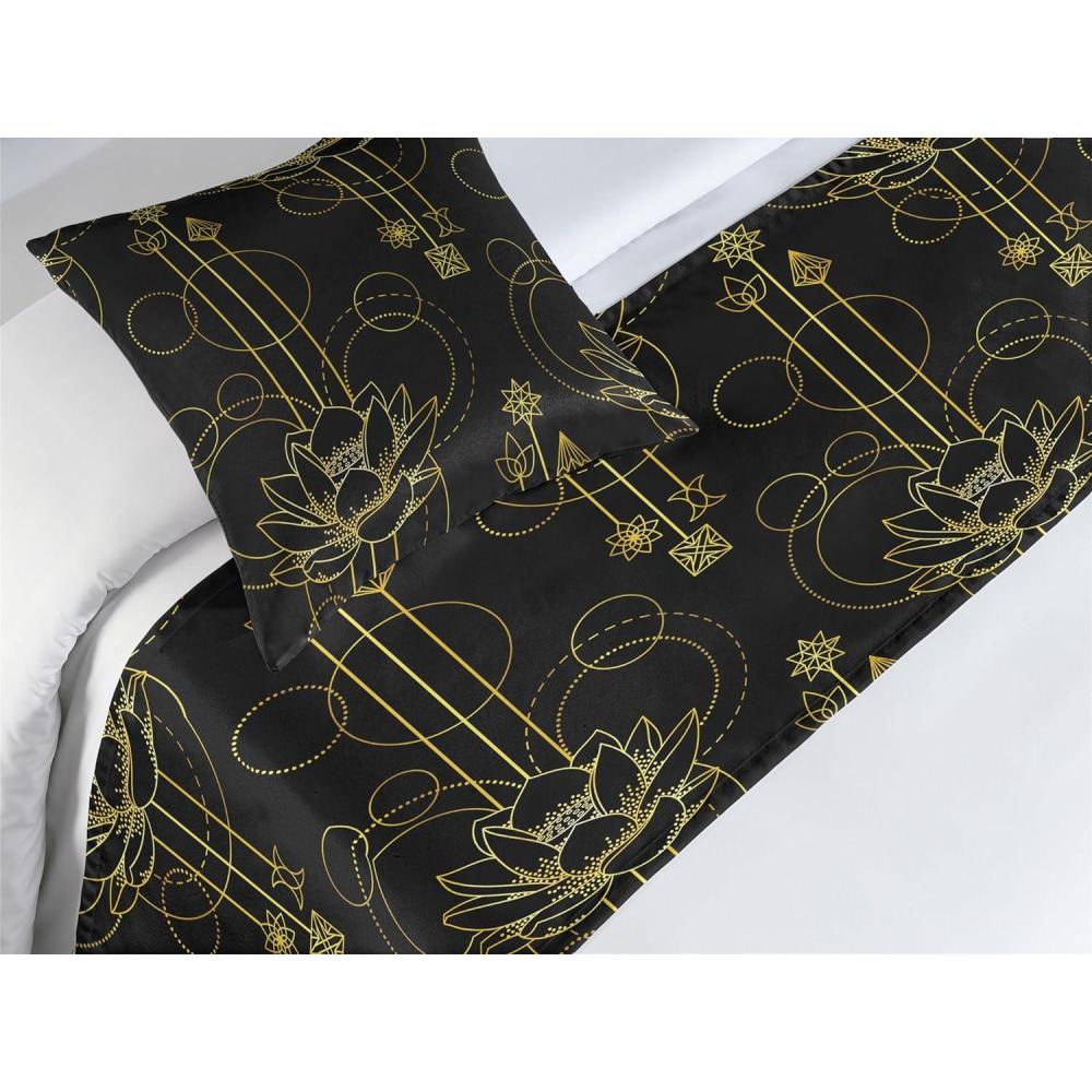 imageAmbesonne Floral Bed Runner Set Valentines Day Theme Grunge Style Repetitive Rose Flowers Abstract Decorative Bedding Scarf and 2 Pillow Shams for Hotels Homes King Pale Fuchsia and SepiaCharcoal Grey Dark Yellow