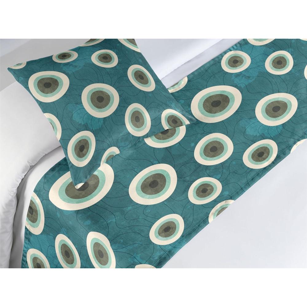 imageAmbesonne Floral Bed Runner Set Valentines Day Theme Grunge Style Repetitive Rose Flowers Abstract Decorative Bedding Scarf and 2 Pillow Shams for Hotels Homes King Pale Fuchsia and SepiaDark Cadet Blue and Brown