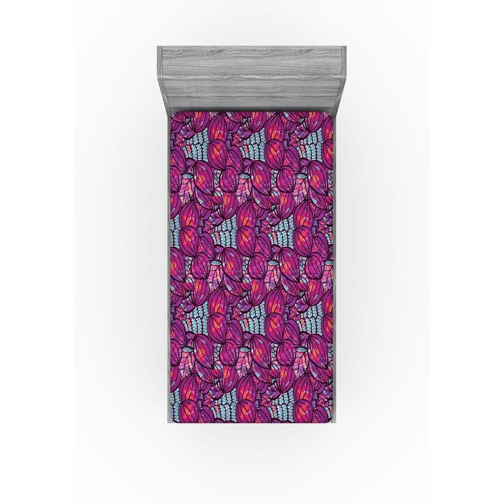imageAmbesonne Floral Fitted Sheet Realistic Painting Print A Million Roses to My Love Valentines Day Decorative Soft Bedding AllRound Elastic Pocket California King Pale Pink Dark Pink and EcruPurple Pink Blue Grey