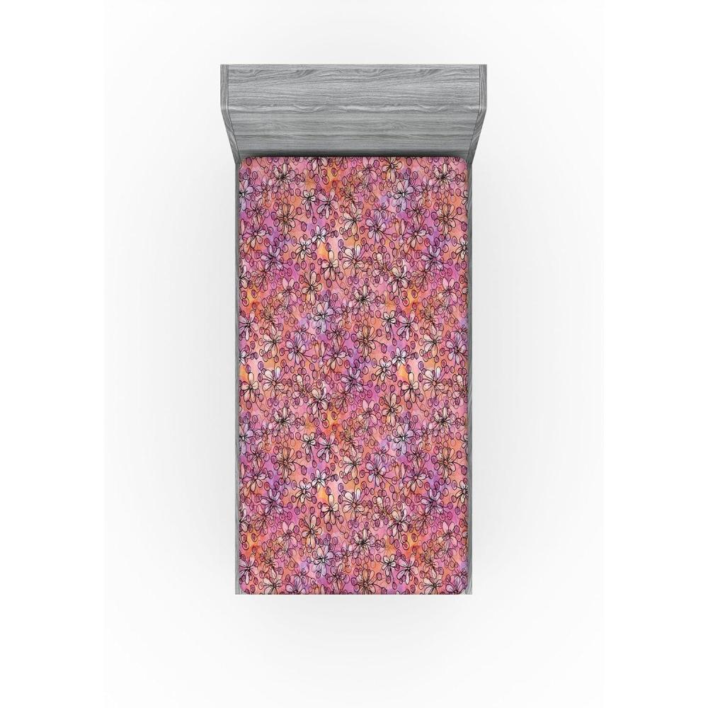 imageAmbesonne Floral Fitted Sheet Realistic Painting Print A Million Roses to My Love Valentines Day Decorative Soft Bedding AllRound Elastic Pocket California King Pale Pink Dark Pink and EcruLavender Salmon and Pink