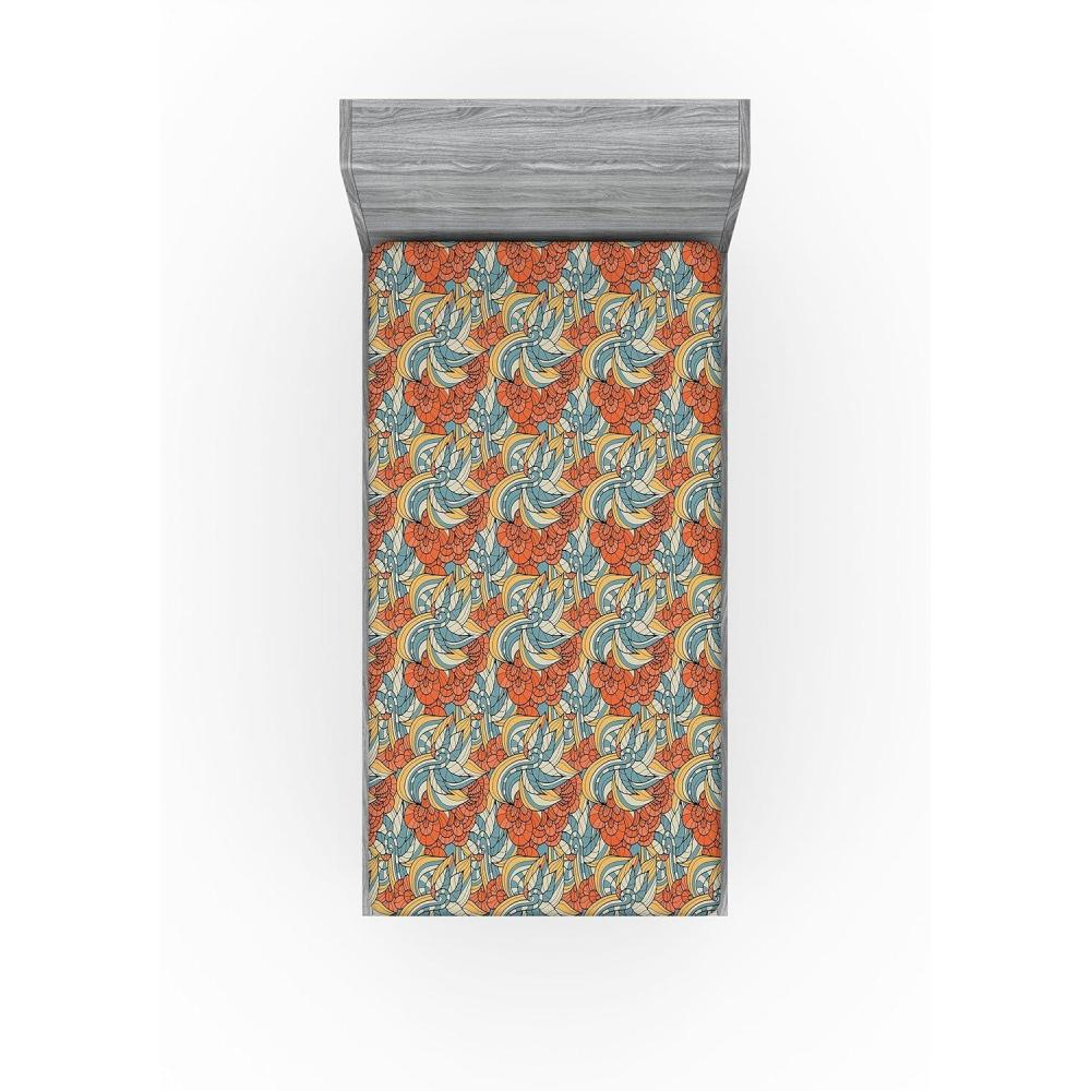 imageAmbesonne Floral Fitted Sheet Realistic Painting Print A Million Roses to My Love Valentines Day Decorative Soft Bedding AllRound Elastic Pocket California King Pale Pink Dark Pink and EcruBurnt Sienna and Pale Teal
