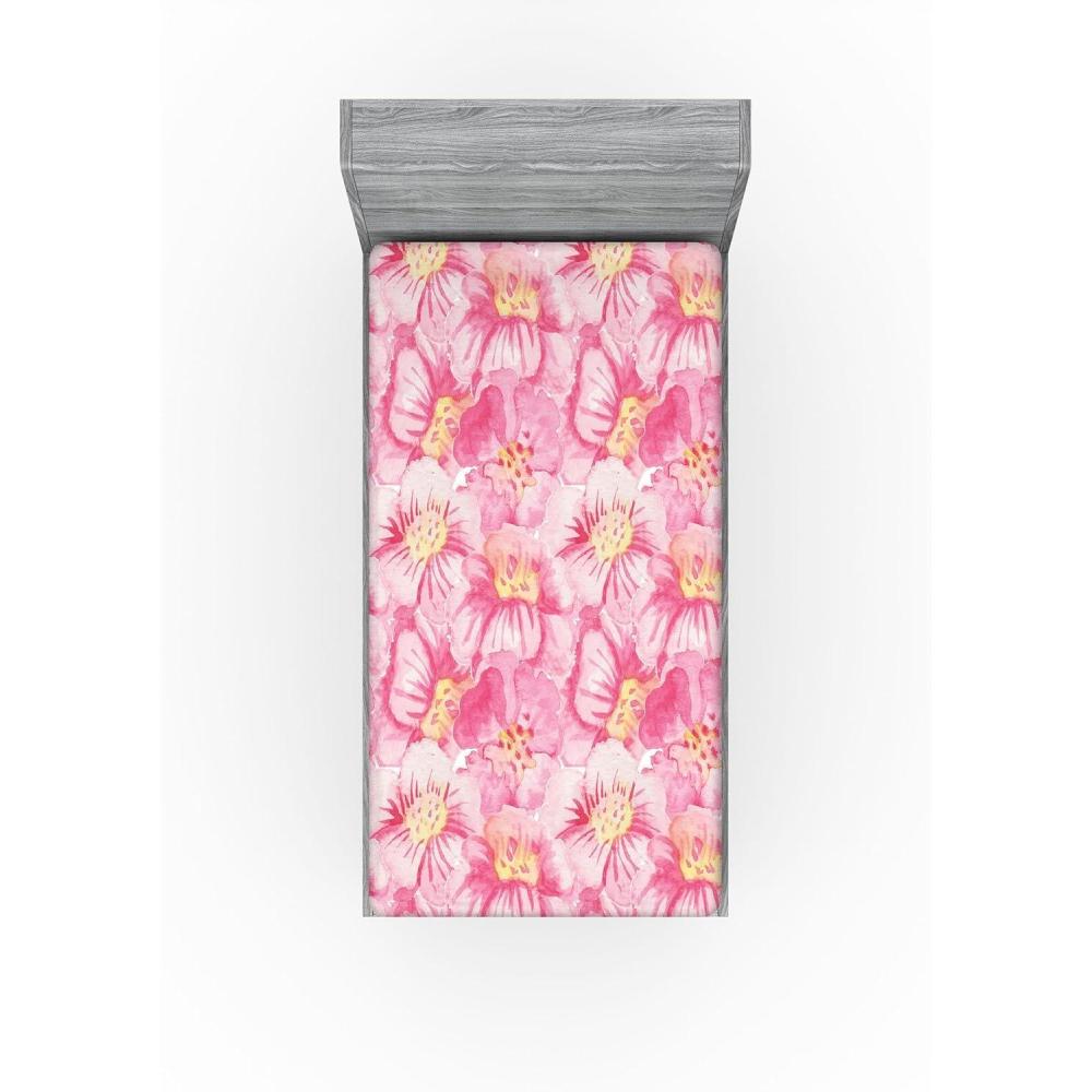 imageAmbesonne Floral Fitted Sheet Realistic Painting Print A Million Roses to My Love Valentines Day Decorative Soft Bedding AllRound Elastic Pocket California King Pale Pink Dark Pink and EcruSoft Pink Rose Cream