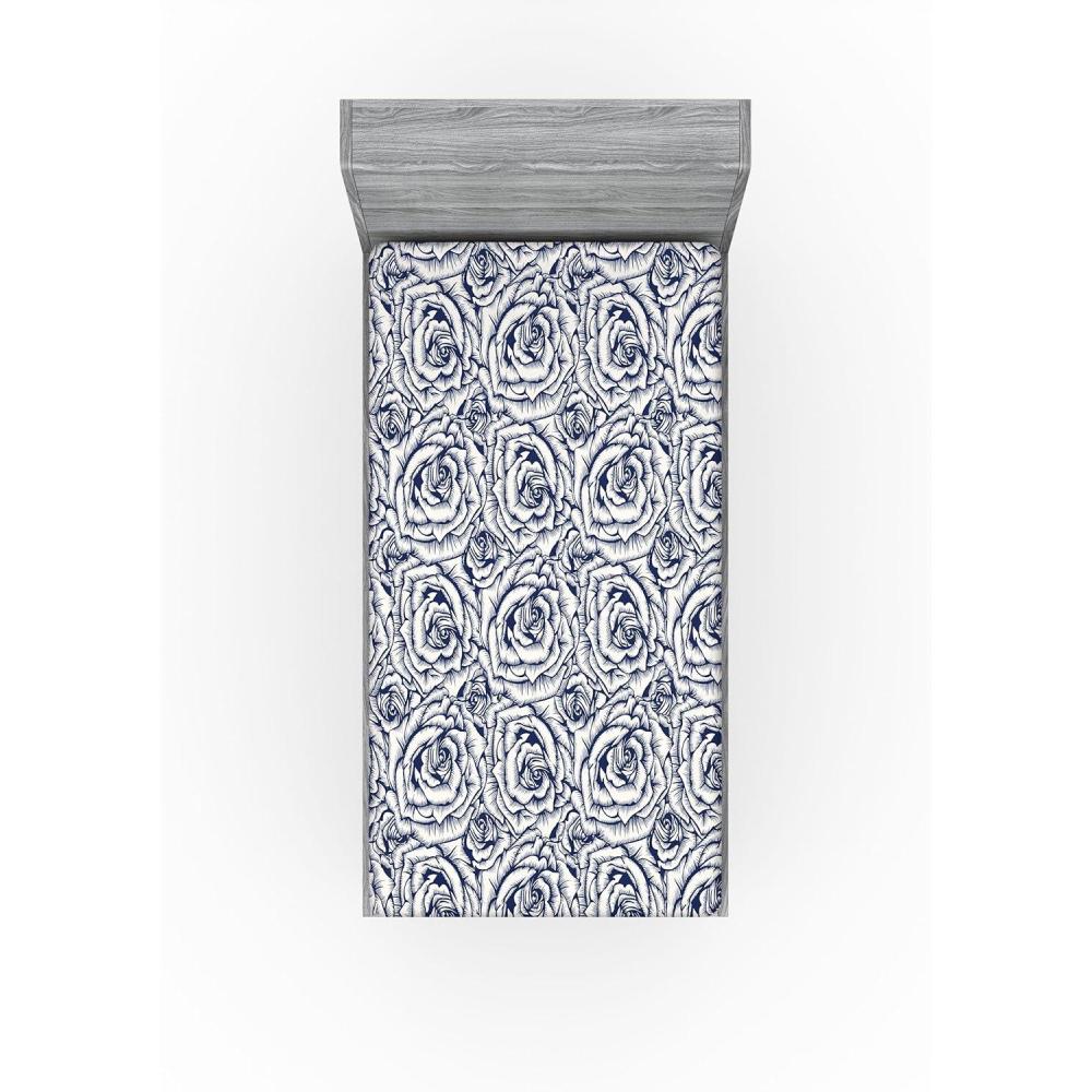 imageAmbesonne Floral Fitted Sheet Realistic Painting Print A Million Roses to My Love Valentines Day Decorative Soft Bedding AllRound Elastic Pocket California King Pale Pink Dark Pink and EcruCoconut and Dark Indigo