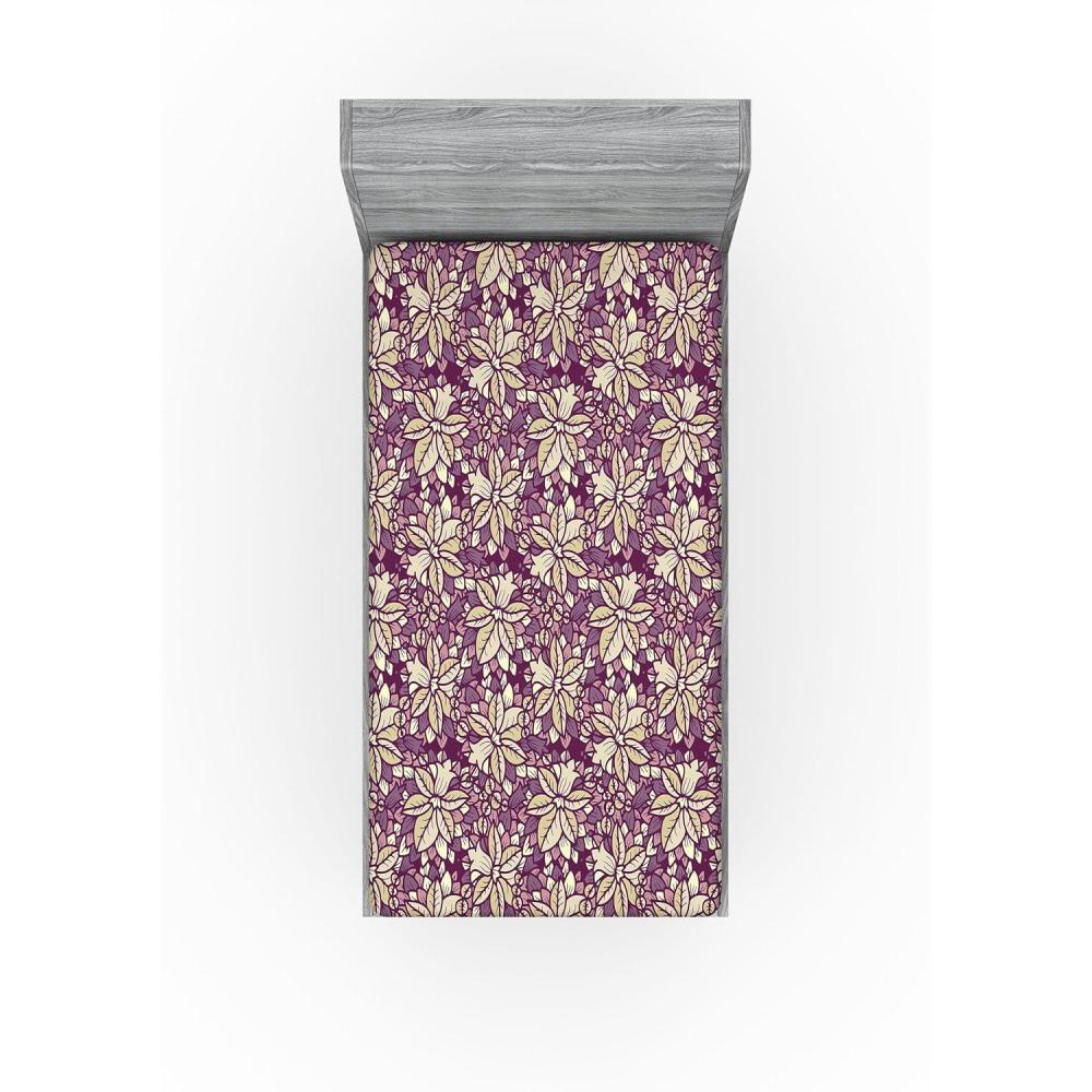 imageAmbesonne Floral Fitted Sheet Realistic Painting Print A Million Roses to My Love Valentines Day Decorative Soft Bedding AllRound Elastic Pocket California King Pale Pink Dark Pink and EcruEggplant Sage Green and Mauve