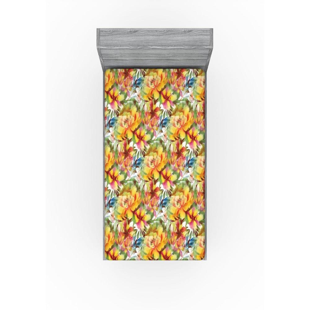 imageAmbesonne Floral Fitted Sheet Realistic Painting Print A Million Roses to My Love Valentines Day Decorative Soft Bedding AllRound Elastic Pocket California King Pale Pink Dark Pink and EcruMustard Pale Olive Green