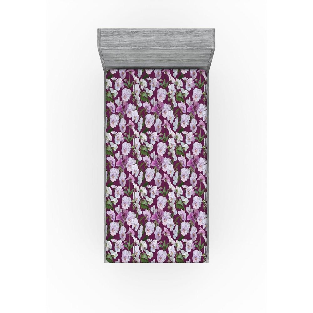 imageAmbesonne Floral Fitted Sheet Realistic Painting Print A Million Roses to My Love Valentines Day Decorative Soft Bedding AllRound Elastic Pocket California King Pale Pink Dark Pink and EcruLilac Reseda Green Plum