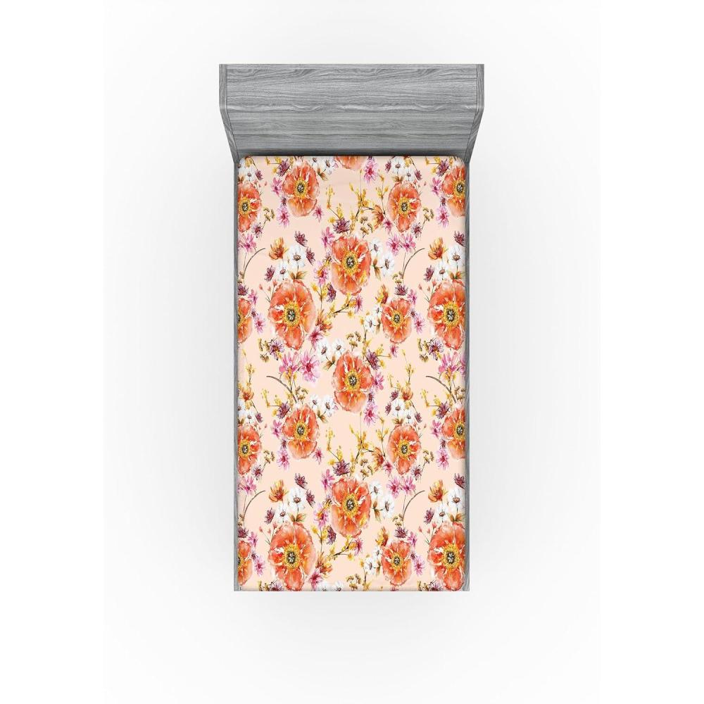 imageAmbesonne Floral Fitted Sheet Valentines Day Concept Art Pastel Repetitive Roses Pattern Plot Decorative Soft Bedding AllRound Elastic Pocket California King Dark Pink Blush and WhiteSalmon Fuchsia and Pale Peach