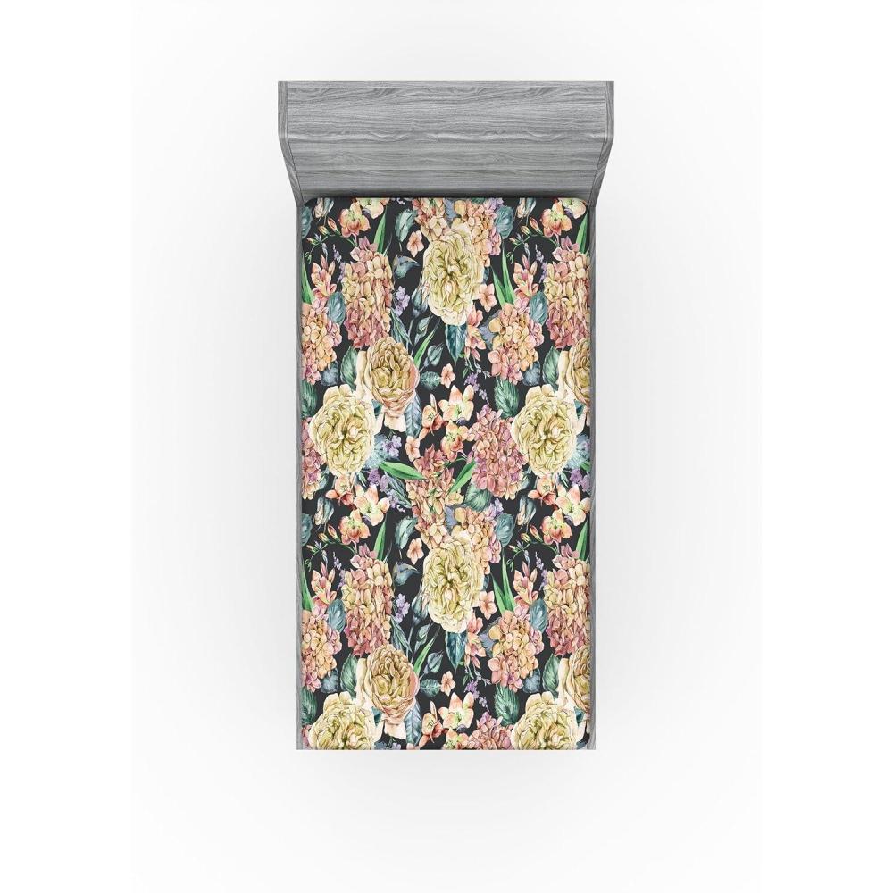 imageAmbesonne Floral Fitted Sheet Valentines Day Concept Art Pastel Repetitive Roses Pattern Plot Decorative Soft Bedding AllRound Elastic Pocket California King Dark Pink Blush and WhitePistachio Green and Soft Pink