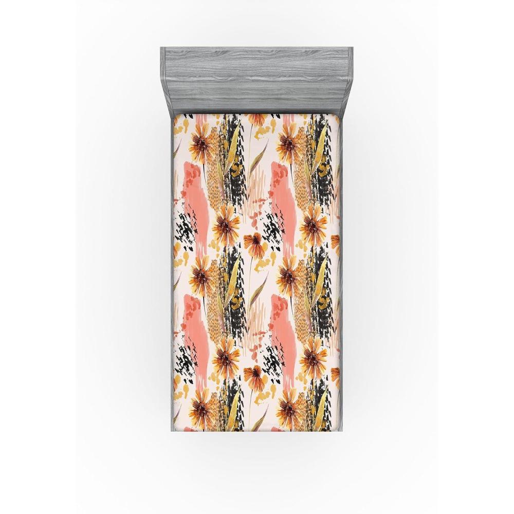 imageAmbesonne Floral Fitted Sheet Valentines Day Concept Art Pastel Repetitive Roses Pattern Plot Decorative Soft Bedding AllRound Elastic Pocket California King Dark Pink Blush and WhiteCoral Pale Camel and Blush