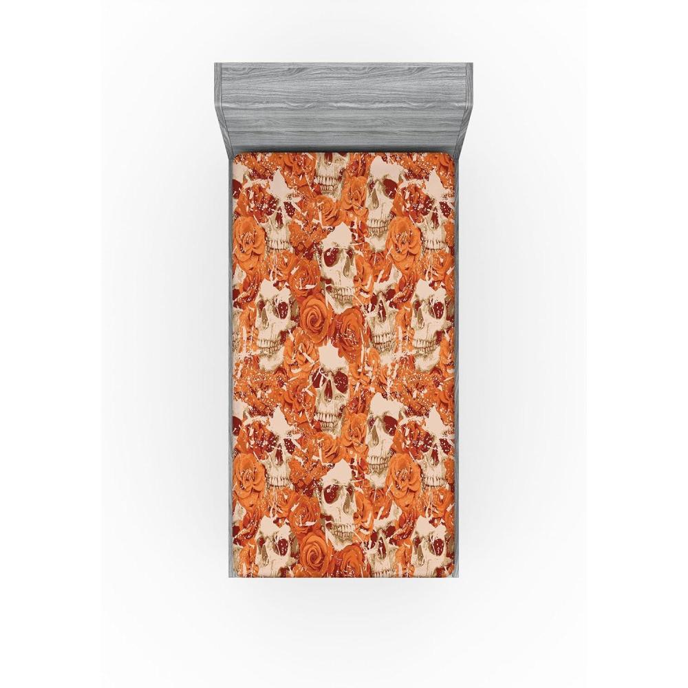 imageAmbesonne Floral Fitted Sheet Valentines Day Concept Art Pastel Repetitive Roses Pattern Plot Decorative Soft Bedding AllRound Elastic Pocket California King Dark Pink Blush and WhiteDark Peach Beige Paprika