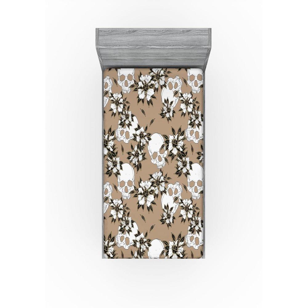 imageAmbesonne Floral Fitted Sheet Valentines Day Concept Art Pastel Repetitive Roses Pattern Plot Decorative Soft Bedding AllRound Elastic Pocket California King Dark Pink Blush and WhiteWhite Dark Green Almond