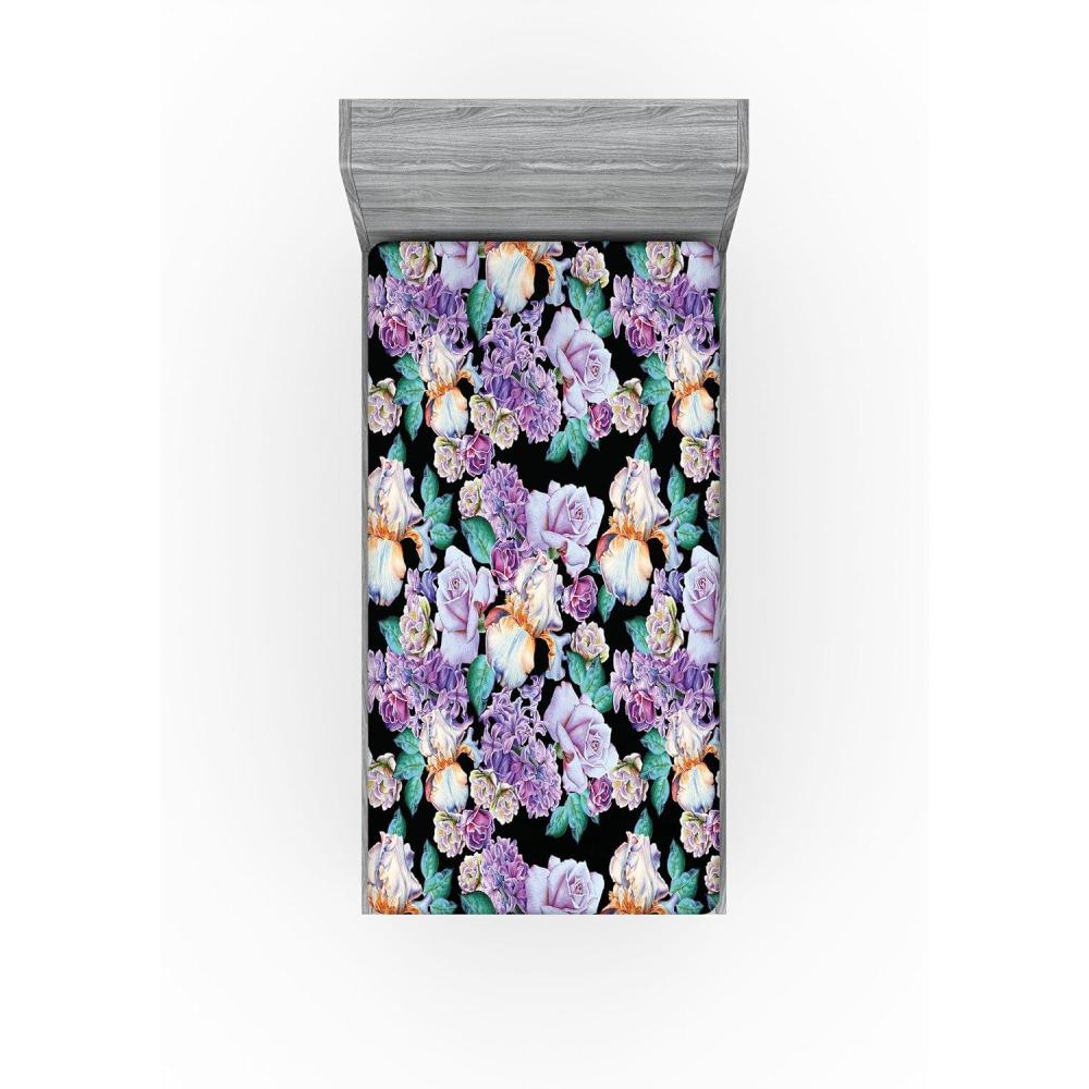 imageAmbesonne Floral Fitted Sheet Valentines Day Concept Art Pastel Repetitive Roses Pattern Plot Decorative Soft Bedding AllRound Elastic Pocket California King Dark Pink Blush and WhiteJade Green and Ceil Blue