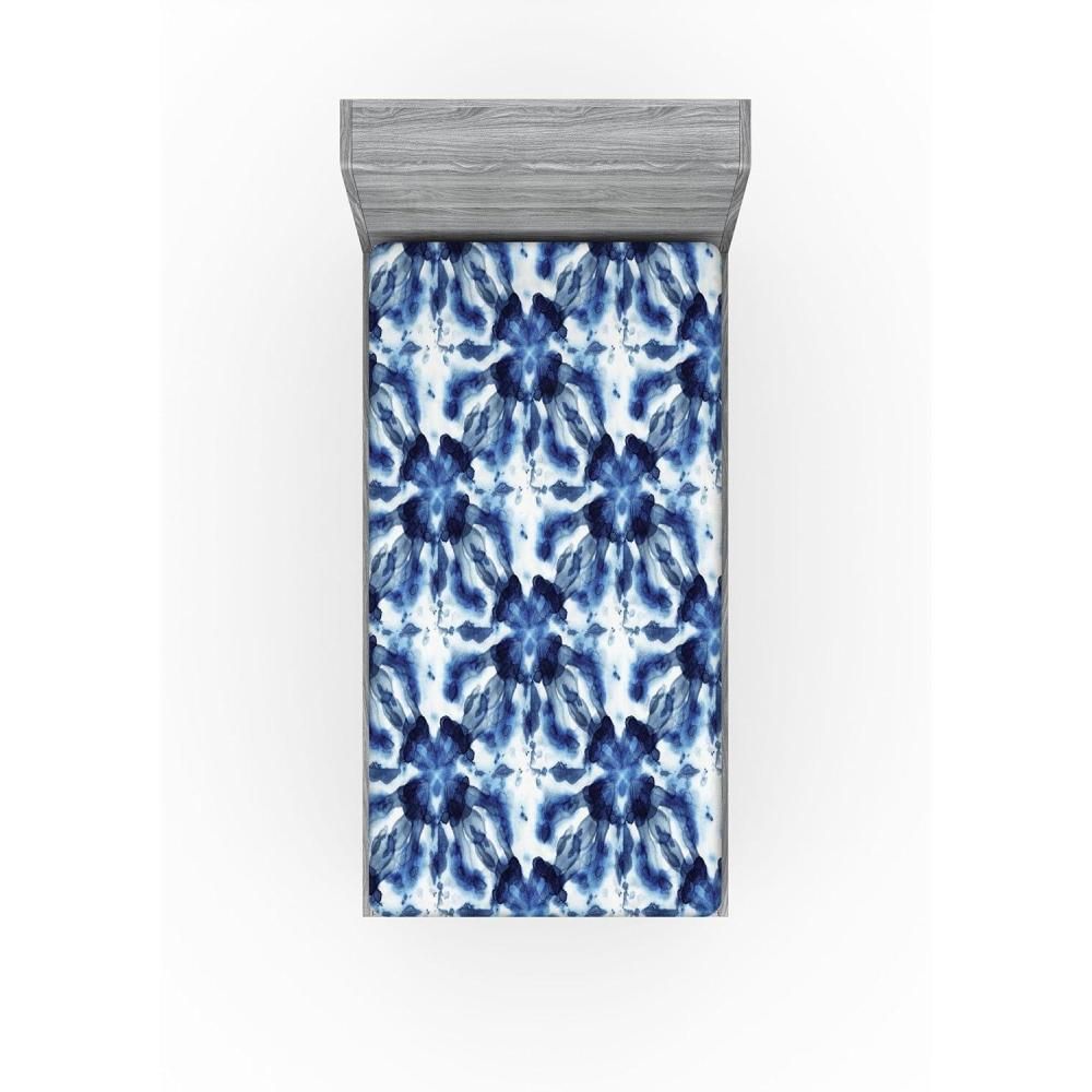 imageAmbesonne Floral Fitted Sheet Valentines Day Theme Grunge Style Repetitive Rose Flowers Abstract Decorative Soft Bedding AllRound Elastic Pocket California King Pale Fuchsia and SepiaDark Violet Blue and White