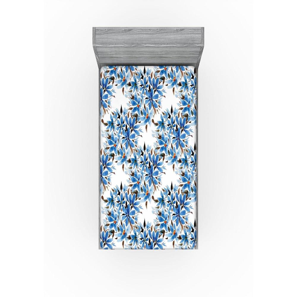 imageAmbesonne Floral Fitted Sheet Valentines Day Theme Grunge Style Repetitive Rose Flowers Abstract Decorative Soft Bedding AllRound Elastic Pocket California King Pale Fuchsia and SepiaSea Blue Chocolate and White