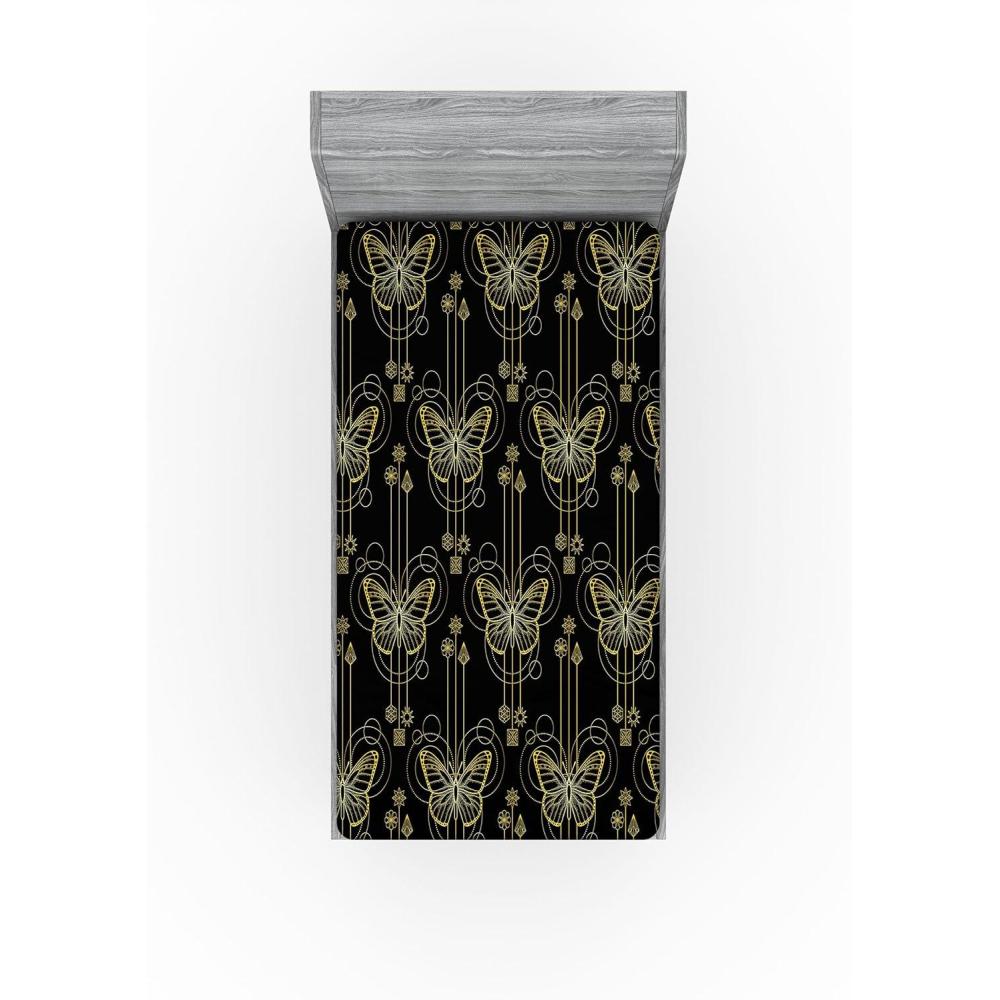imageAmbesonne Floral Fitted Sheet Valentines Day Theme Grunge Style Repetitive Rose Flowers Abstract Decorative Soft Bedding AllRound Elastic Pocket California King Pale Fuchsia and SepiaCharcoal Grey and Dark Yellow