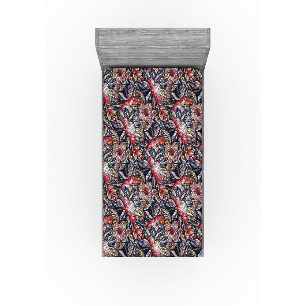 imageAmbesonne Floral Fitted Sheet Valentines Day Theme Grunge Style Repetitive Rose Flowers Abstract Decorative Soft Bedding AllRound Elastic Pocket California King Pale Fuchsia and SepiaScarlet and Lavender Blue
