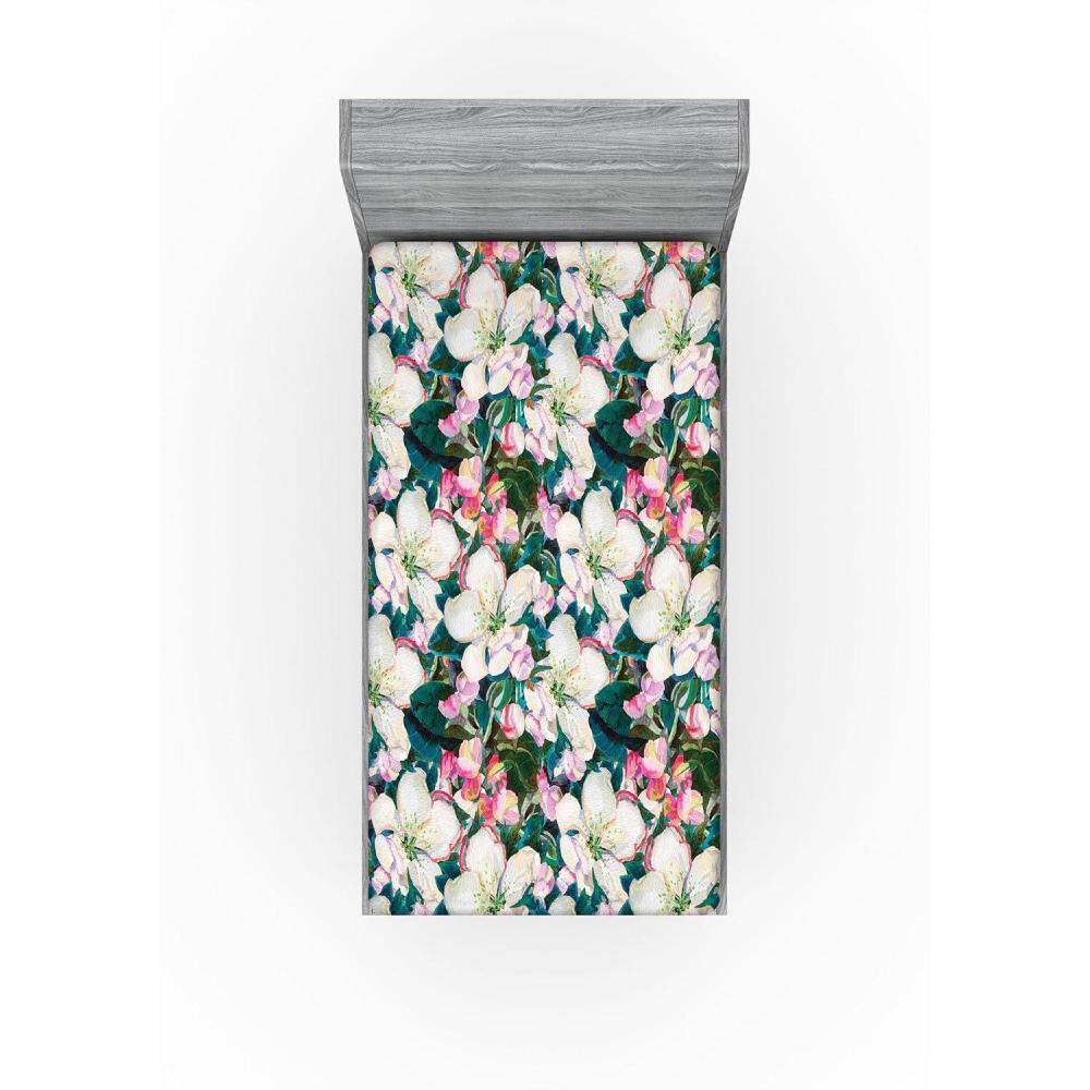 imageAmbesonne Floral Fitted Sheet Valentines Day Theme Grunge Style Repetitive Rose Flowers Abstract Decorative Soft Bedding AllRound Elastic Pocket California King Pale Fuchsia and SepiaDark Pink and Pale Teal