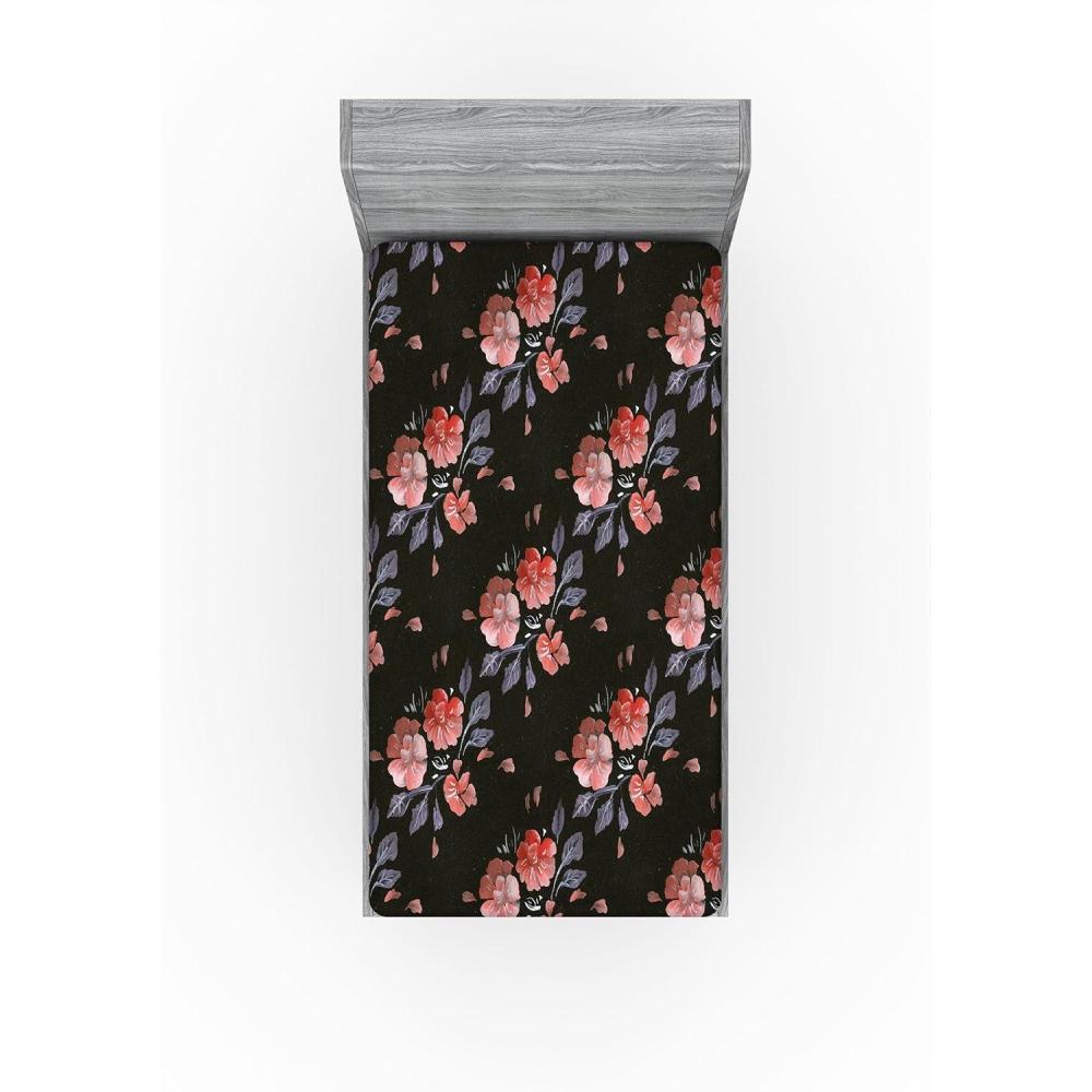 imageAmbesonne Floral Fitted Sheet Valentines Day Theme Grunge Style Repetitive Rose Flowers Abstract Decorative Soft Bedding AllRound Elastic Pocket California King Pale Fuchsia and SepiaPaprika and Dark Olive Green