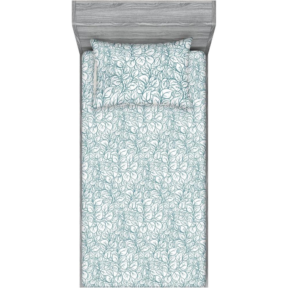imageAmbesonne Floral Fitted Sheet amp Pillow Sham Set Realistic Painting Print A Million Roses to My Love Valentines Day Decorative Printed 3 Piece Bedding Decor Set Full Pale Pink Dark Pink and EcruLaurel Green Coconut