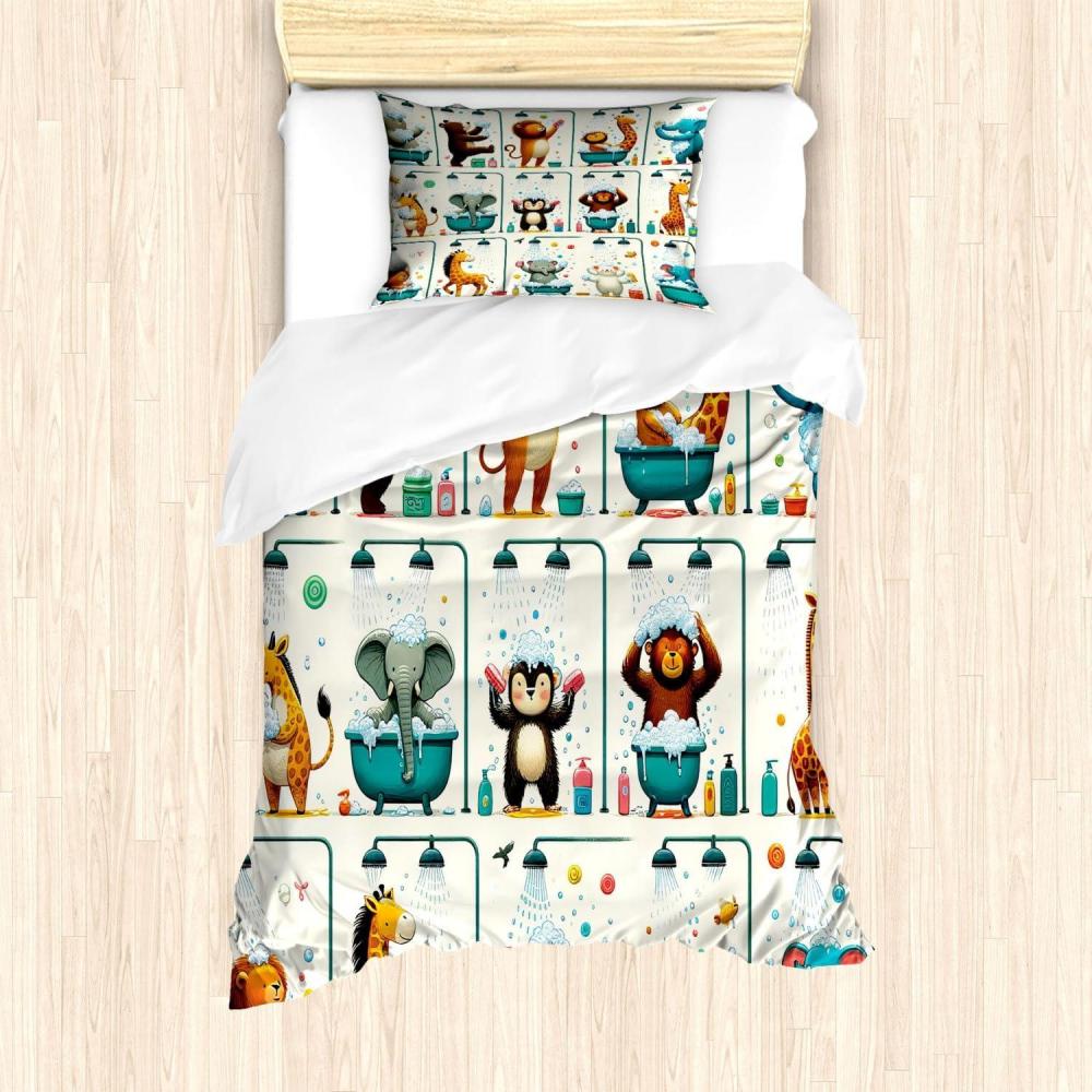 imageAmbesonne Floral Heart Duvet Cover Set Tenderness of Romantic Garden Ivy Branches and Roses Valentines Day Decorative 3 Piece Bedding Set with 2 Pillow Shams Queen Size Laurel Green and PinkTeal Burnt Orange Ivory