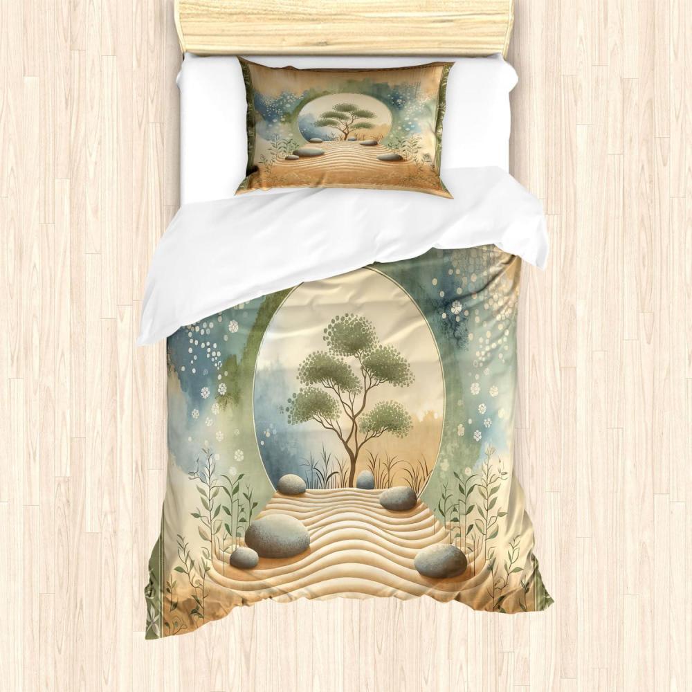 imageAmbesonne Floral Heart Duvet Cover Set Tenderness of Romantic Garden Ivy Branches and Roses Valentines Day Decorative 3 Piece Bedding Set with 2 Pillow Shams Queen Size Laurel Green and PinkCamel Reseda Green Blue