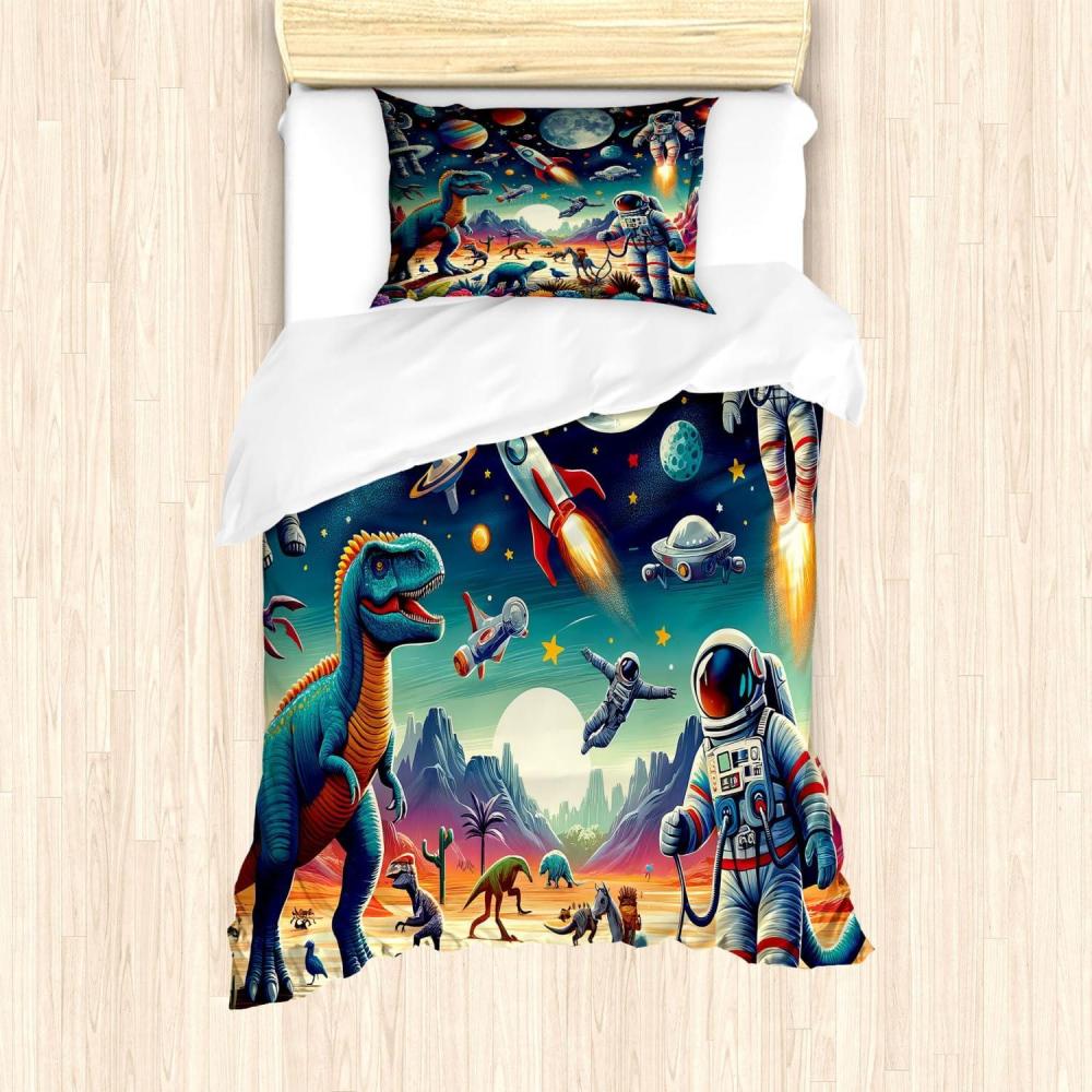 imageAmbesonne Floral Heart Duvet Cover Set Tenderness of Romantic Garden Ivy Branches and Roses Valentines Day Decorative 3 Piece Bedding Set with 2 Pillow Shams Queen Size Laurel Green and PinkMulticolor Teal Red