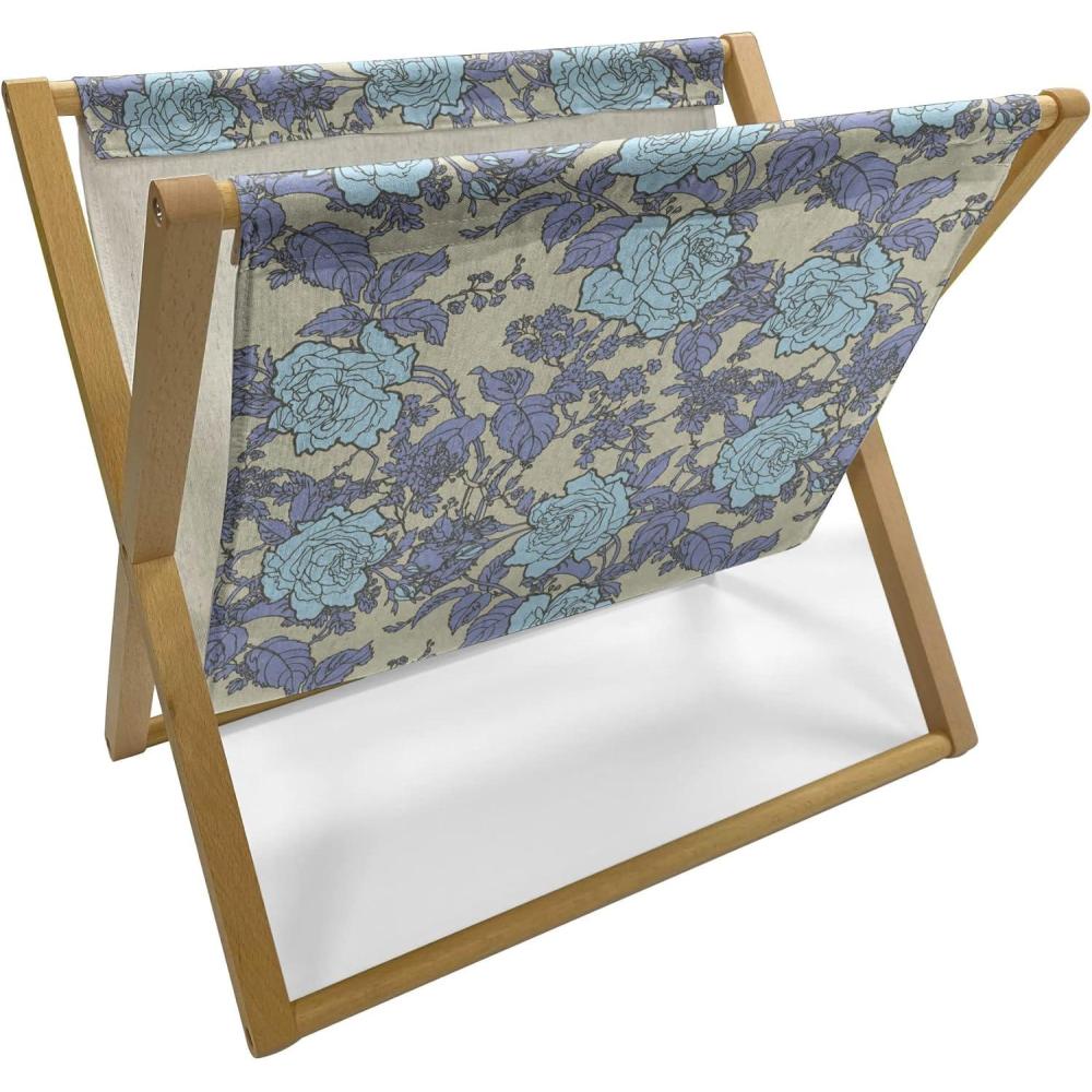imageAmbesonne Floral Magazine and Book Holder Romantic Roses Leaves Rosebuds Valentines Day Sketch Repetitive Pattern Floor Rack Decor for Interior of Home amp Office 22 x 19 Pastel Pink and RoseLavender Blue and Multicolor
