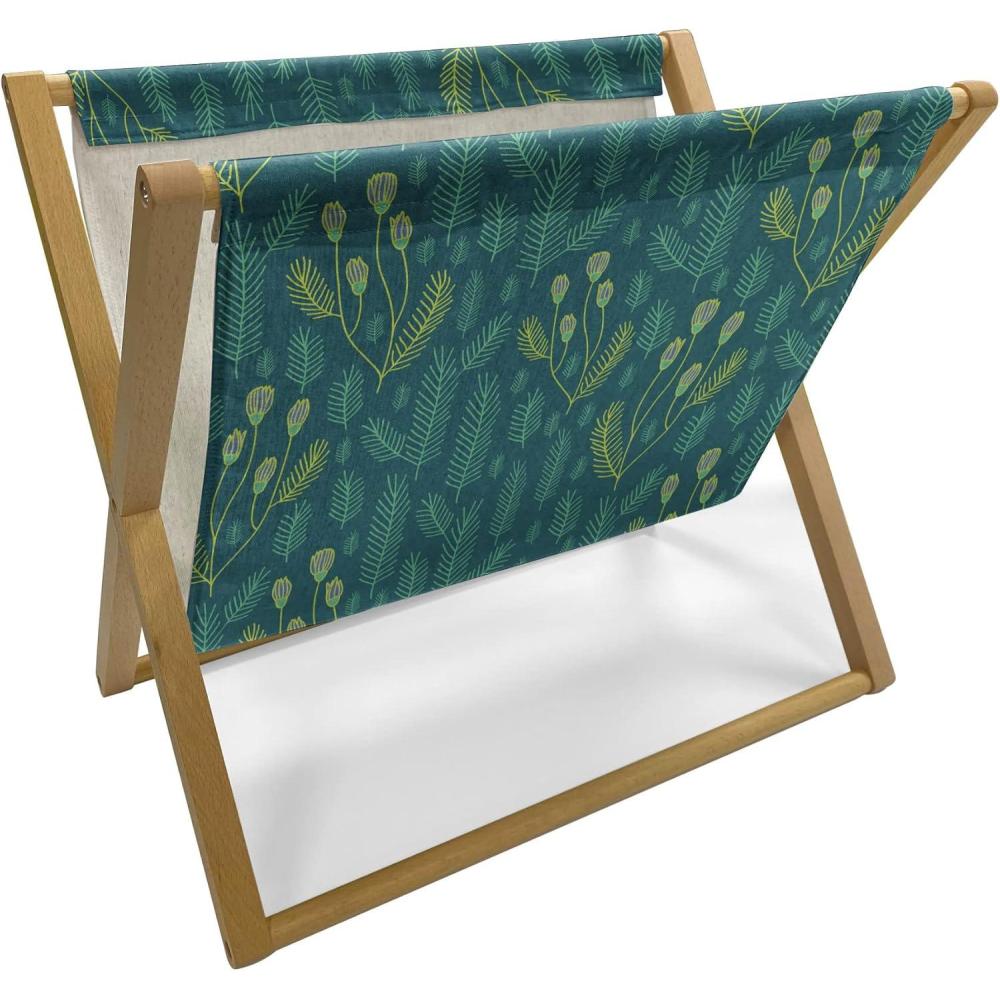 imageAmbesonne Floral Magazine and Book Holder Romantic Roses Leaves Rosebuds Valentines Day Sketch Repetitive Pattern Floor Rack Decor for Interior of Home amp Office 22 x 19 Pastel Pink and RoseDark Teal and Green